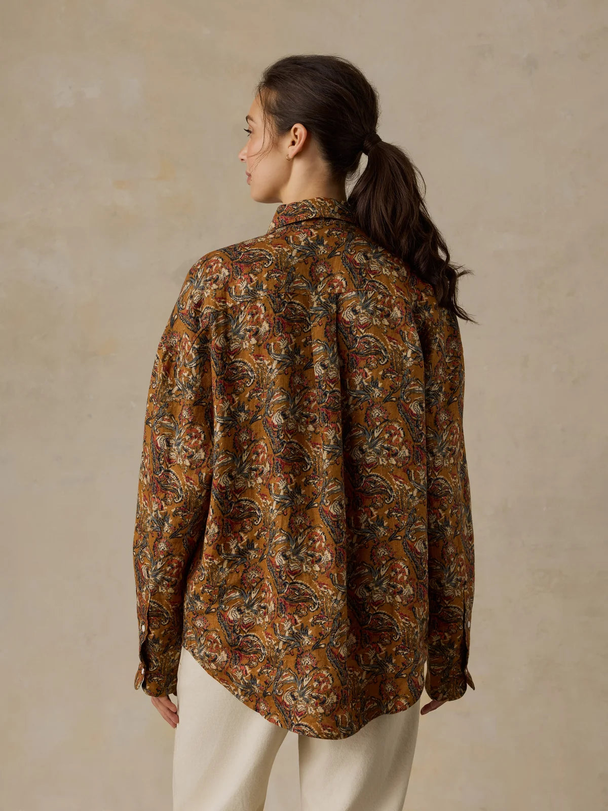 Faherty Linen Oversized Shirt- Victorian Garden