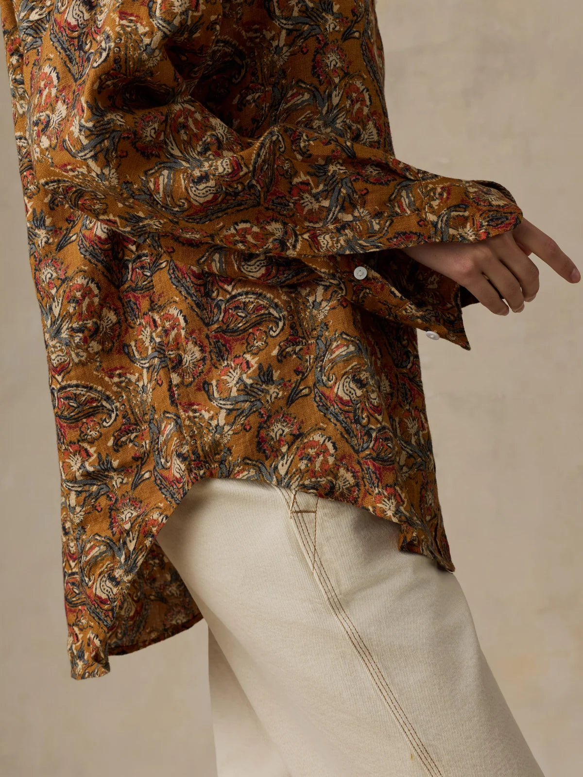 Faherty Linen Oversized Shirt- Victorian Garden