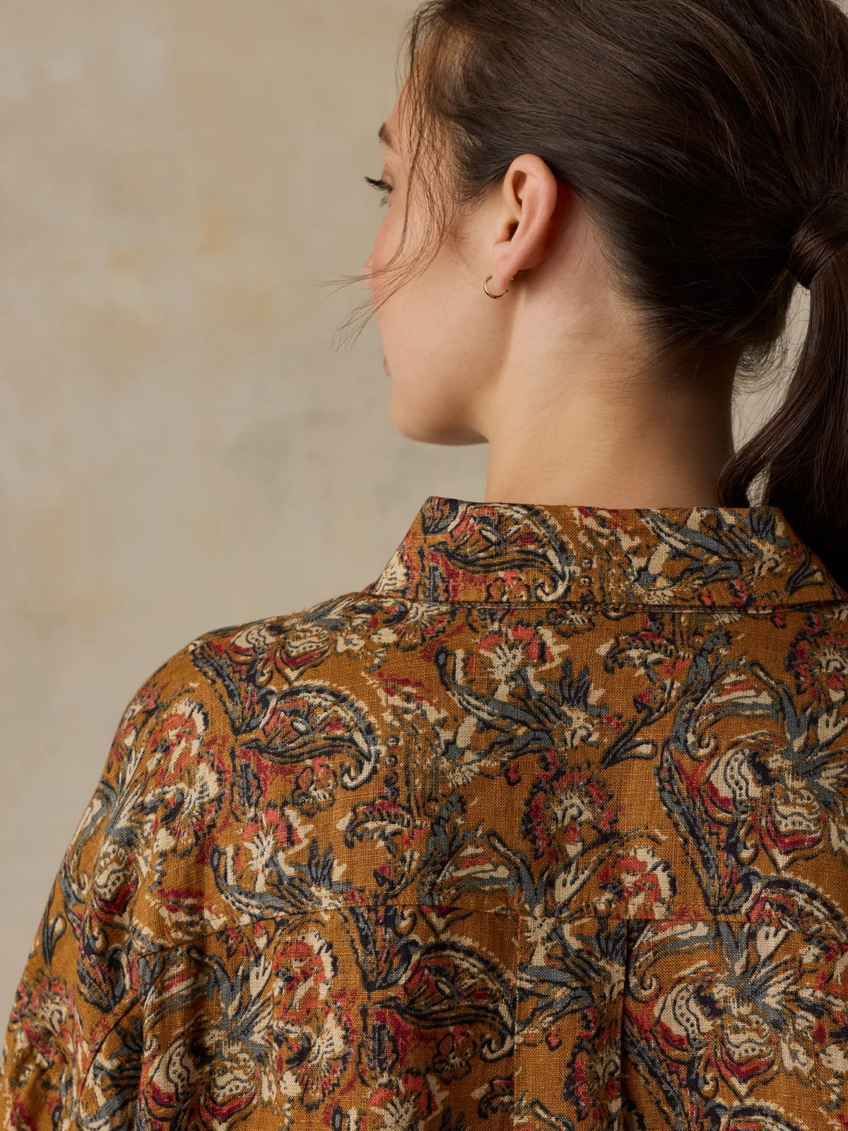 Faherty Linen Oversized Shirt- Victorian Garden