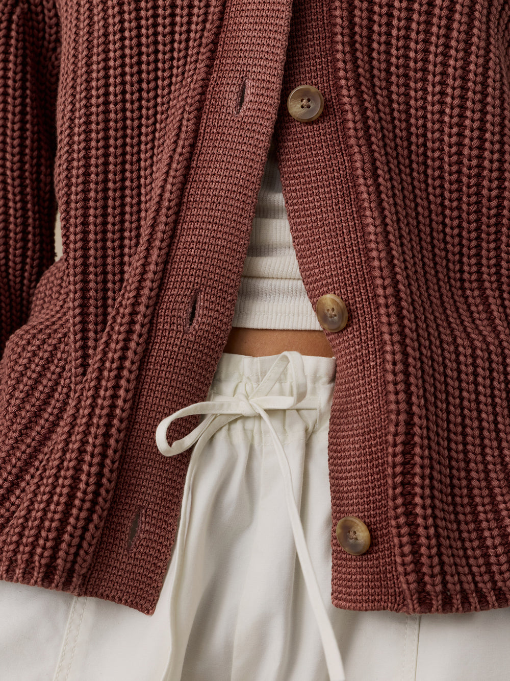 Faherty Sunwashed Cotton Lodge Cardigan - Sunwashed Redwood