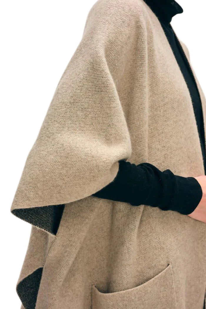 White + Warren Cashmere Blend Fringe Poncho 21430