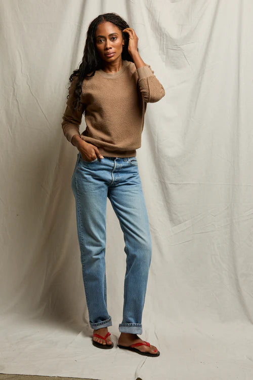 Perfect White Tee Ziggy Reverse Fleece Shrunken Crew Neck Sweatshirt