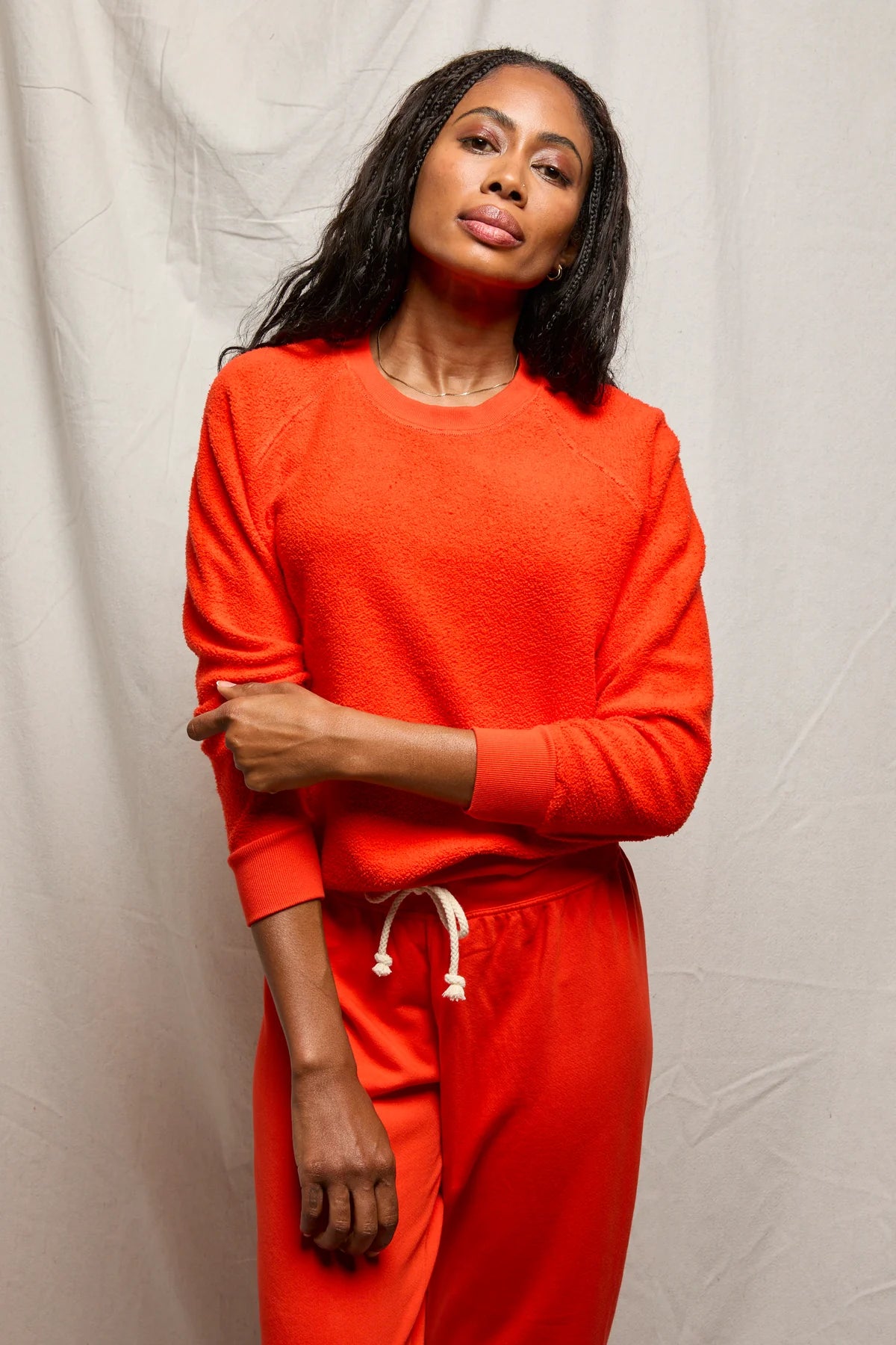 Perfect White Tee Ziggy Reverse Fleece Shrunken Crew Neck Sweatshirt