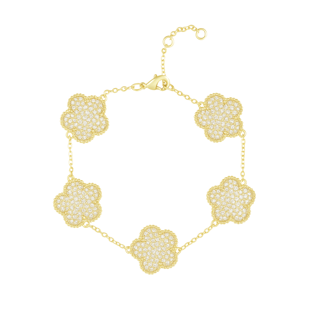 Sahira Adeline Clover Pave Bracelet
