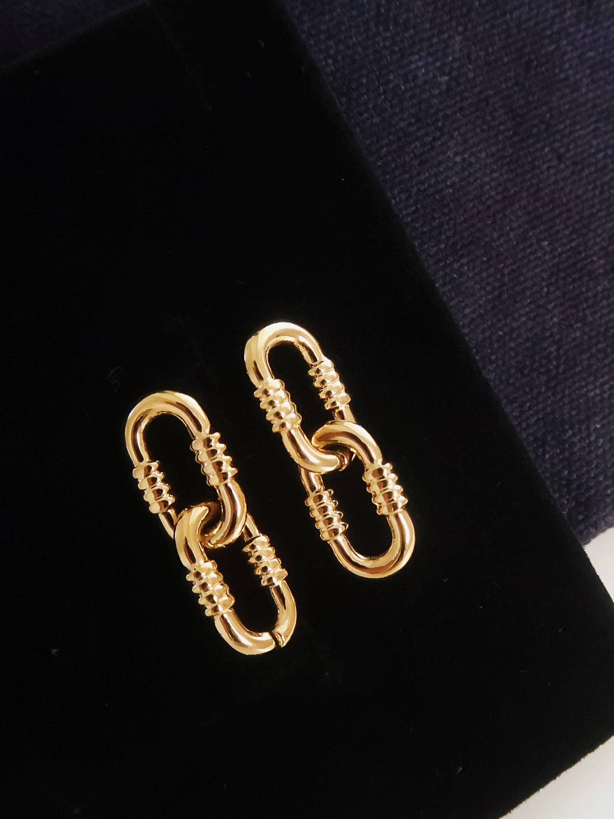 Flânerie Rêve 18K Gold Non-Tarnish Small Link Earrings