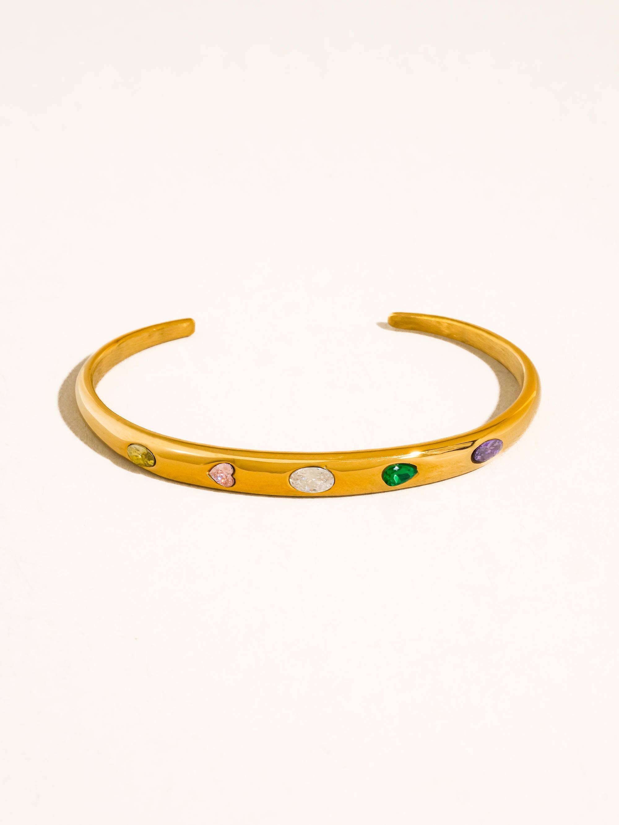 Flânerie Juneau 18K Gold Non-Tarnish Multicolor CZ Bangle
