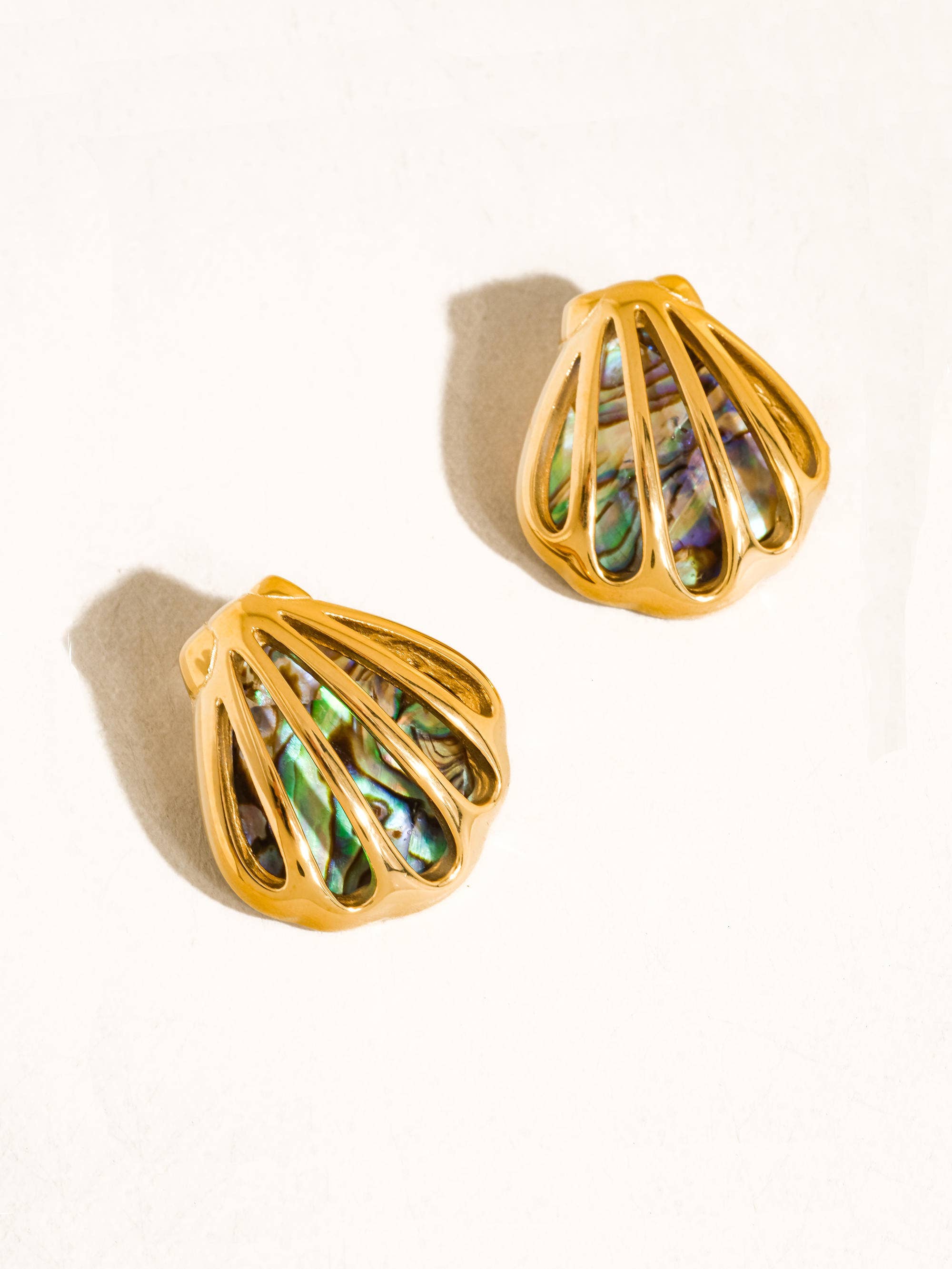 Flânerie Rocio 18K Gold Non-Tarnish Abalone Shell Stud Earrings