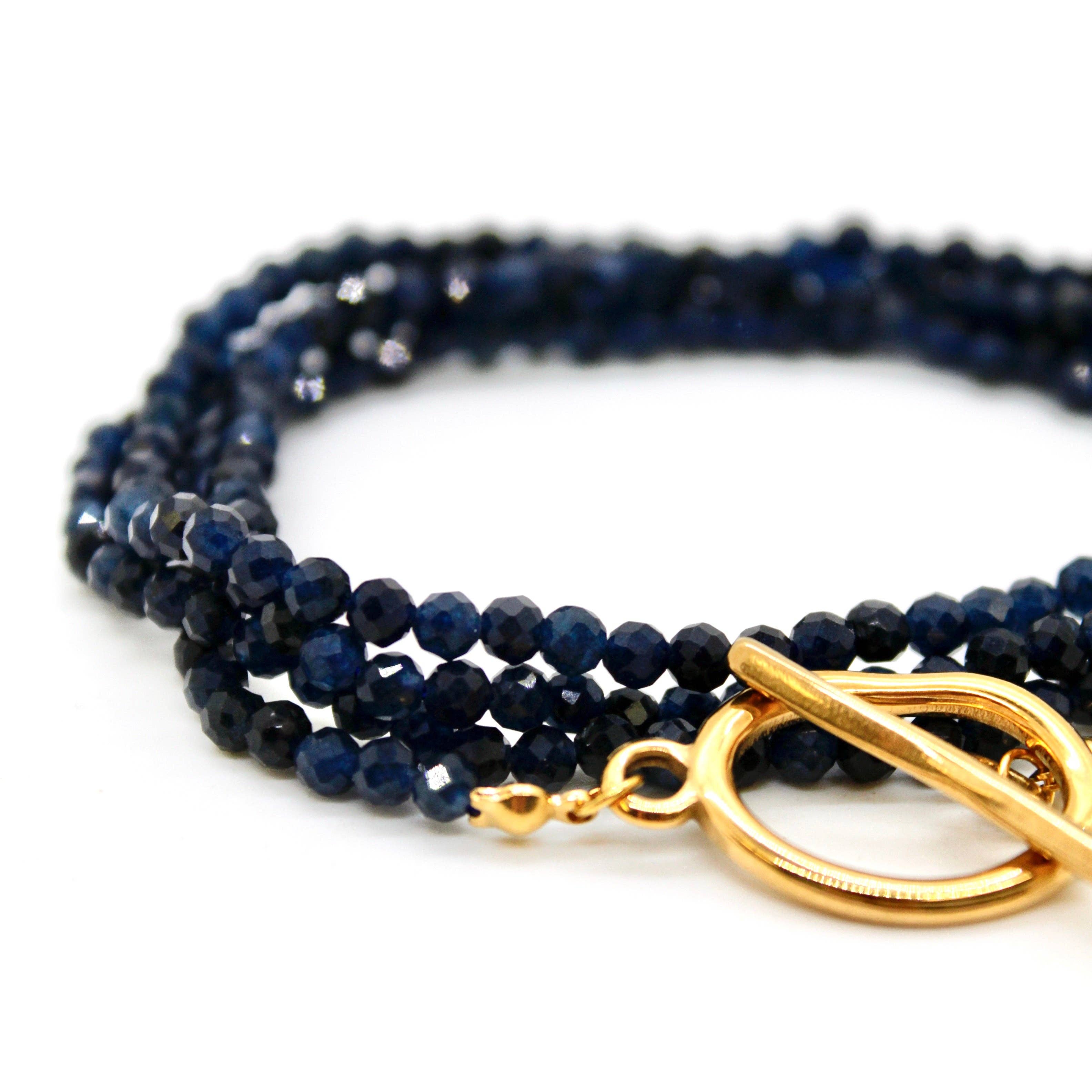 Lizou Luxury Faceted Long Sapphire Necklace or Bracelet #20