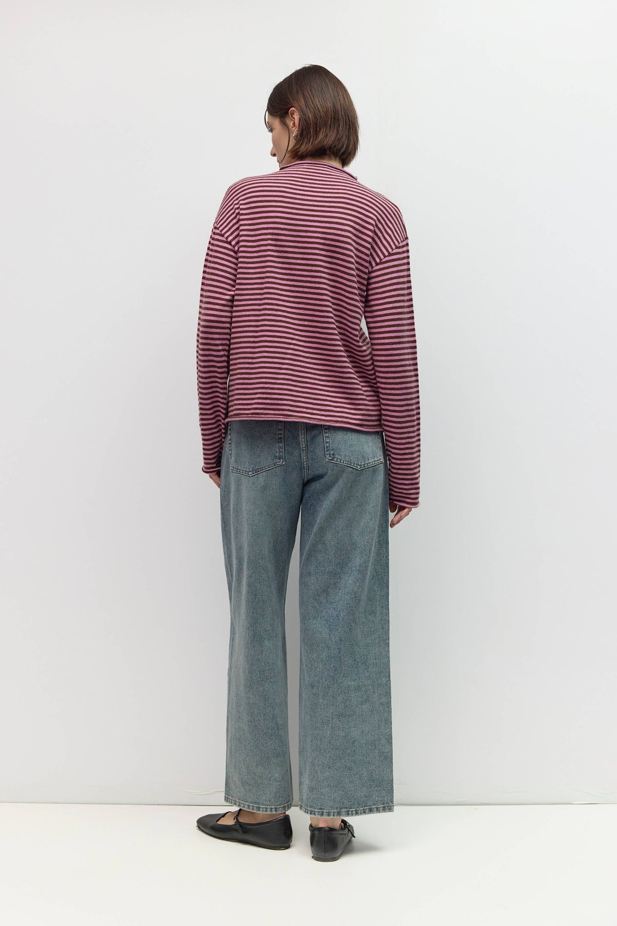 All Row The Cierra Sweater | Striped Mockneck Sweater