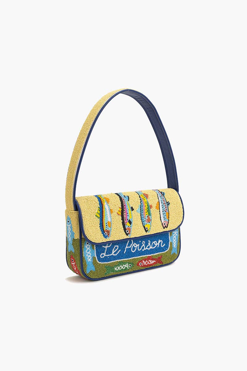 America & Beyond Fish Tales Beaded Shoulder Bag