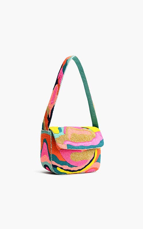 America & Beyond Daphne Embellished Beaded Shoulder Bag