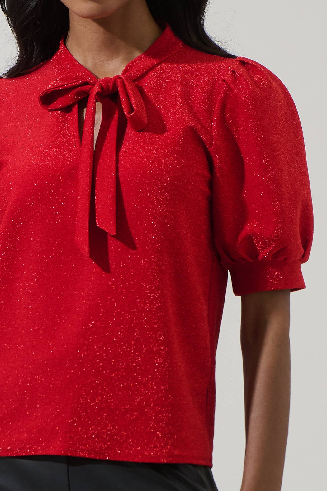 Sugarlips Lisette Shimmer Bow Tie Top