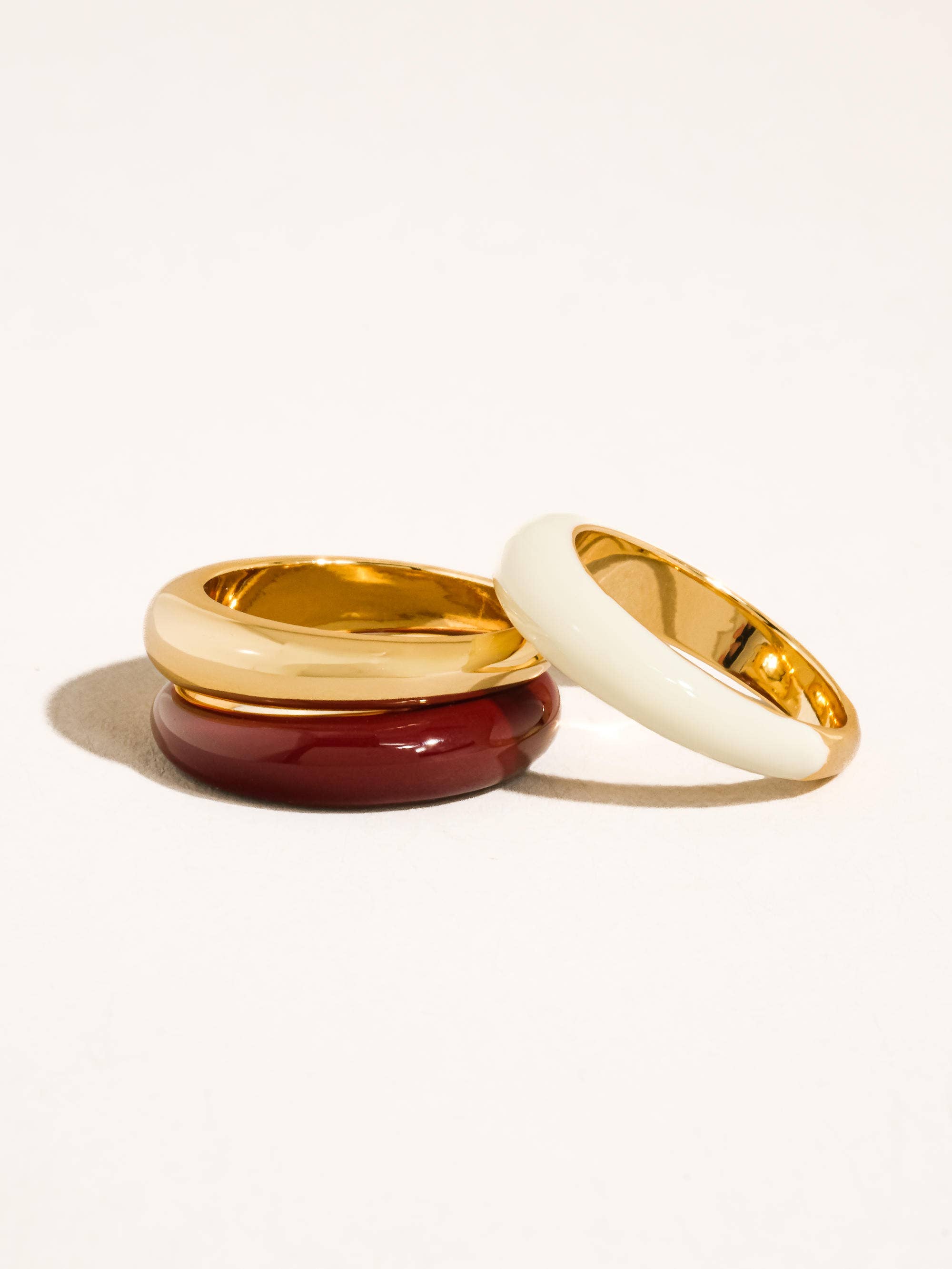 Flânerie Lottie 18K Gold Vintage Enamel Band Ring