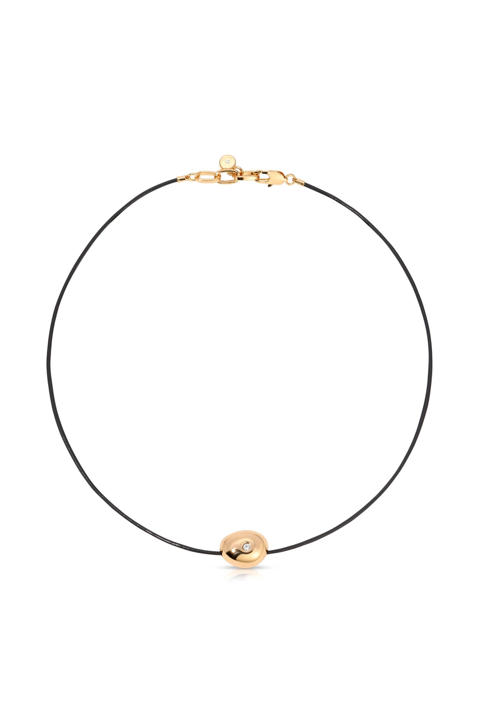 Ettika Polished Pebble Leather Pendant Necklace