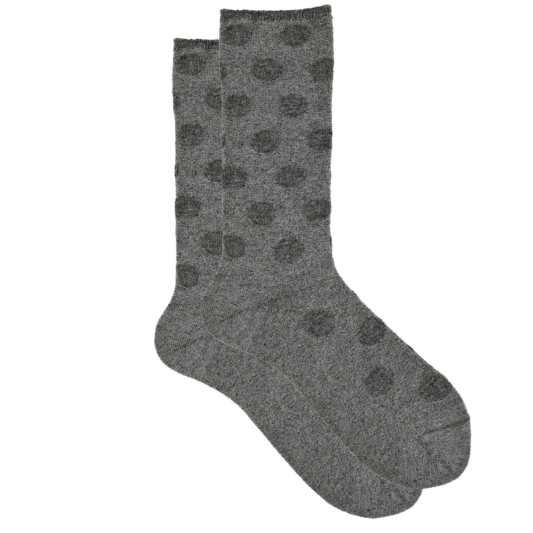 iLux Condotta Cashmere Silk Reverse Dot Crew Socks 1713