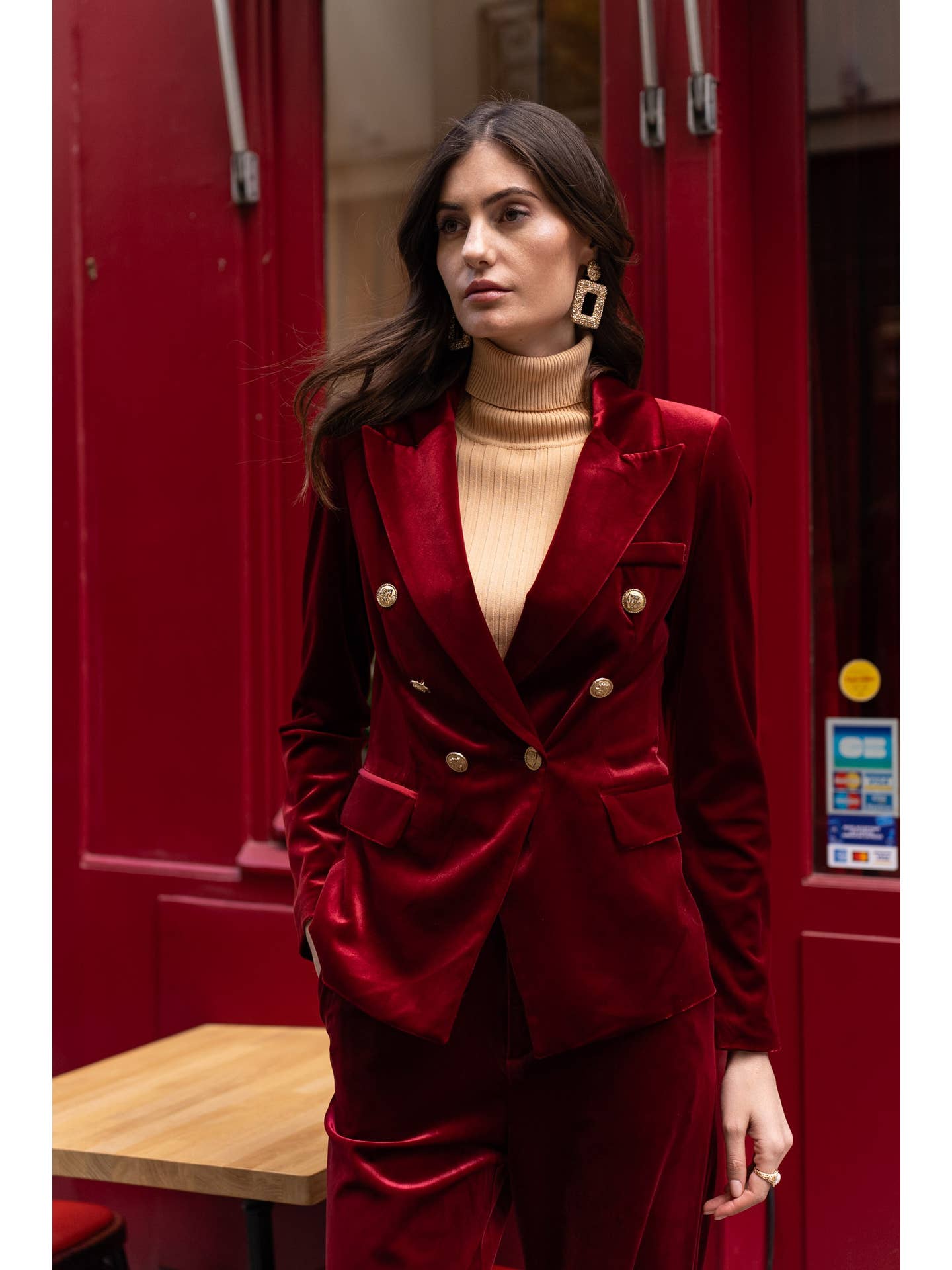 Carmine Paris Velvet Jacket with Gold Buttons V1721N