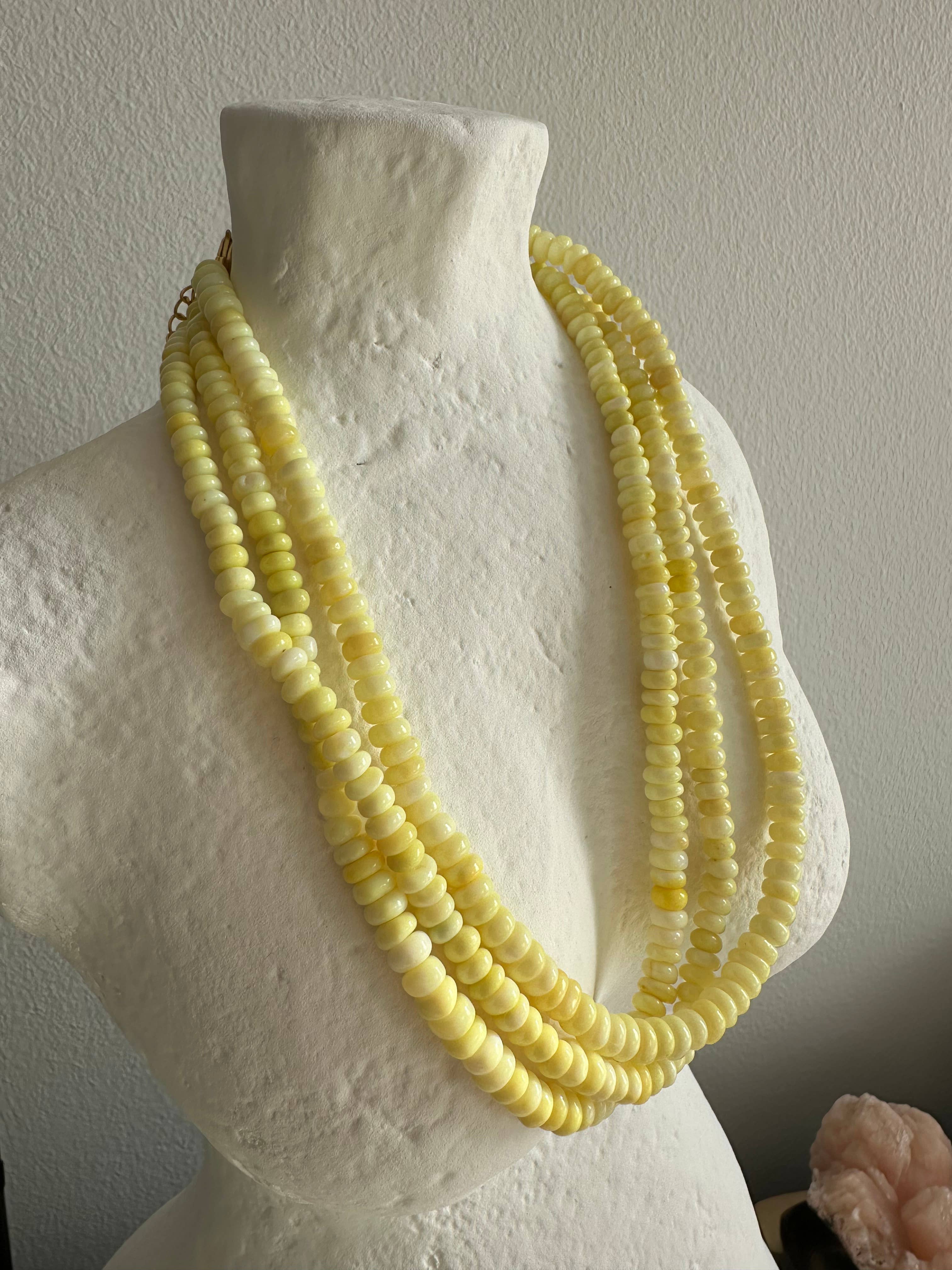 Anokhi Green Butter Yellow Opal Necklace NKB111