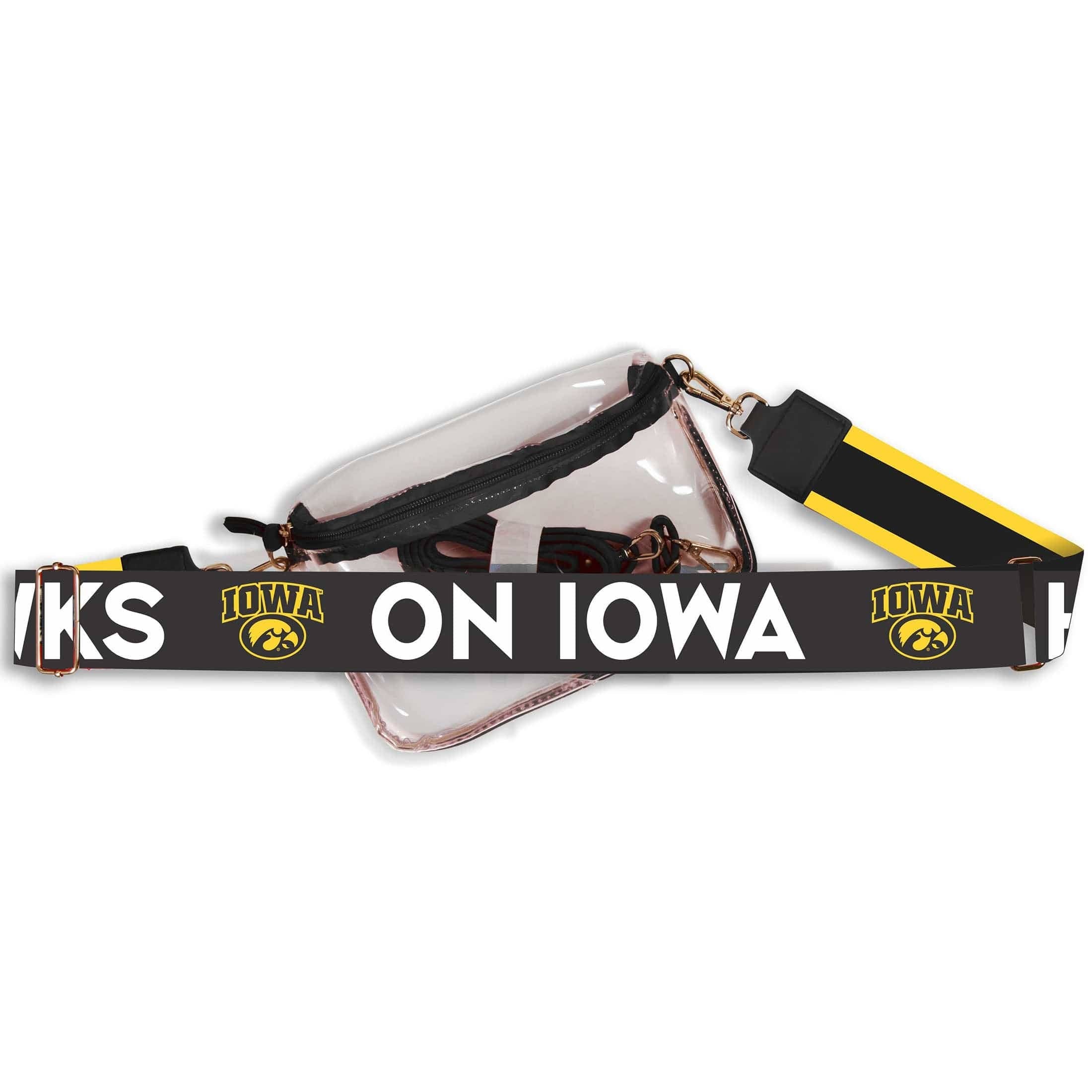Catherine's Game Day Iowa Hailey Clear Sling Bag with Logo Strap