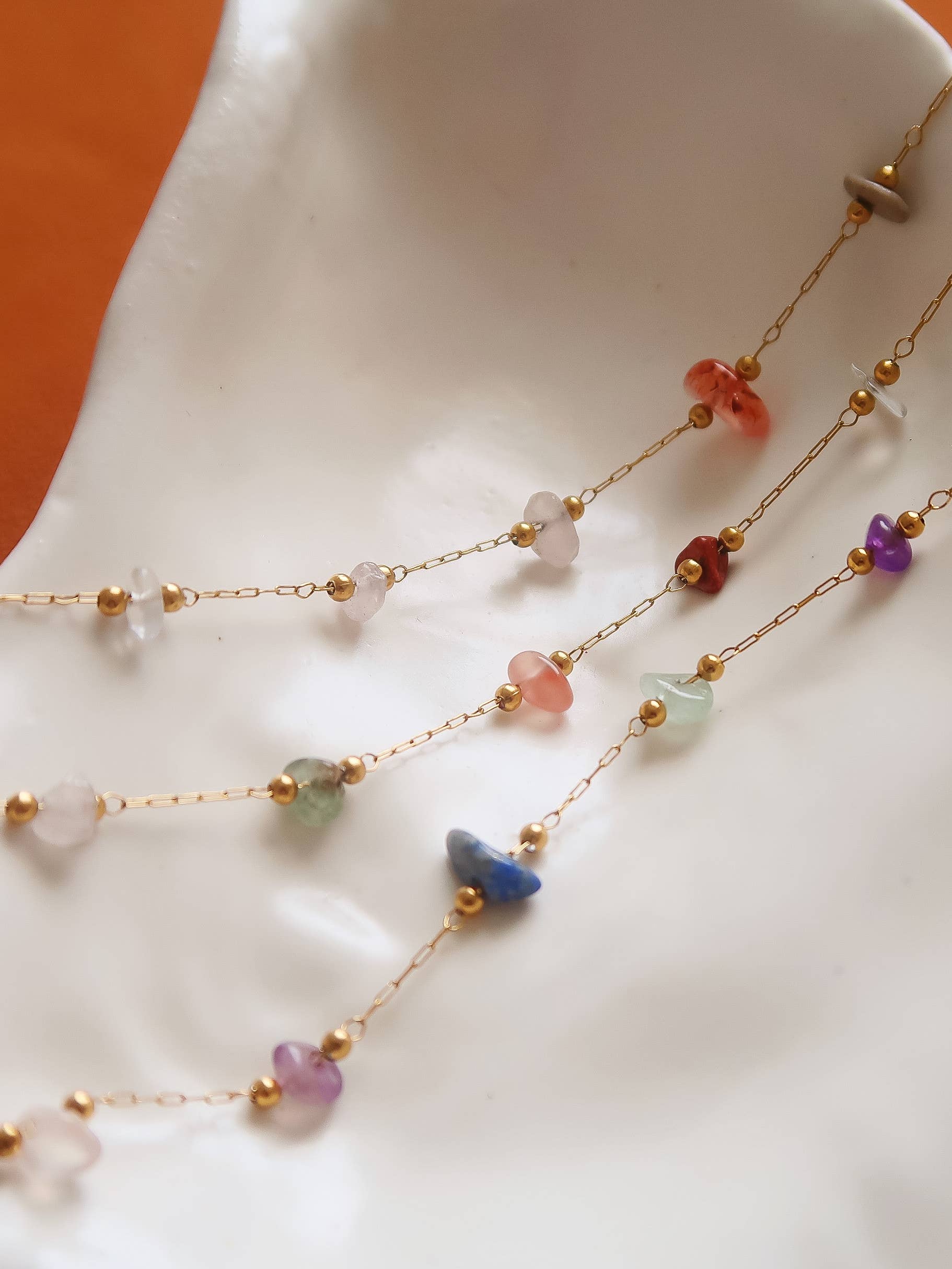 Flânerie Besse 18K Gold Multi Gemstone Necklace, Bracelet
