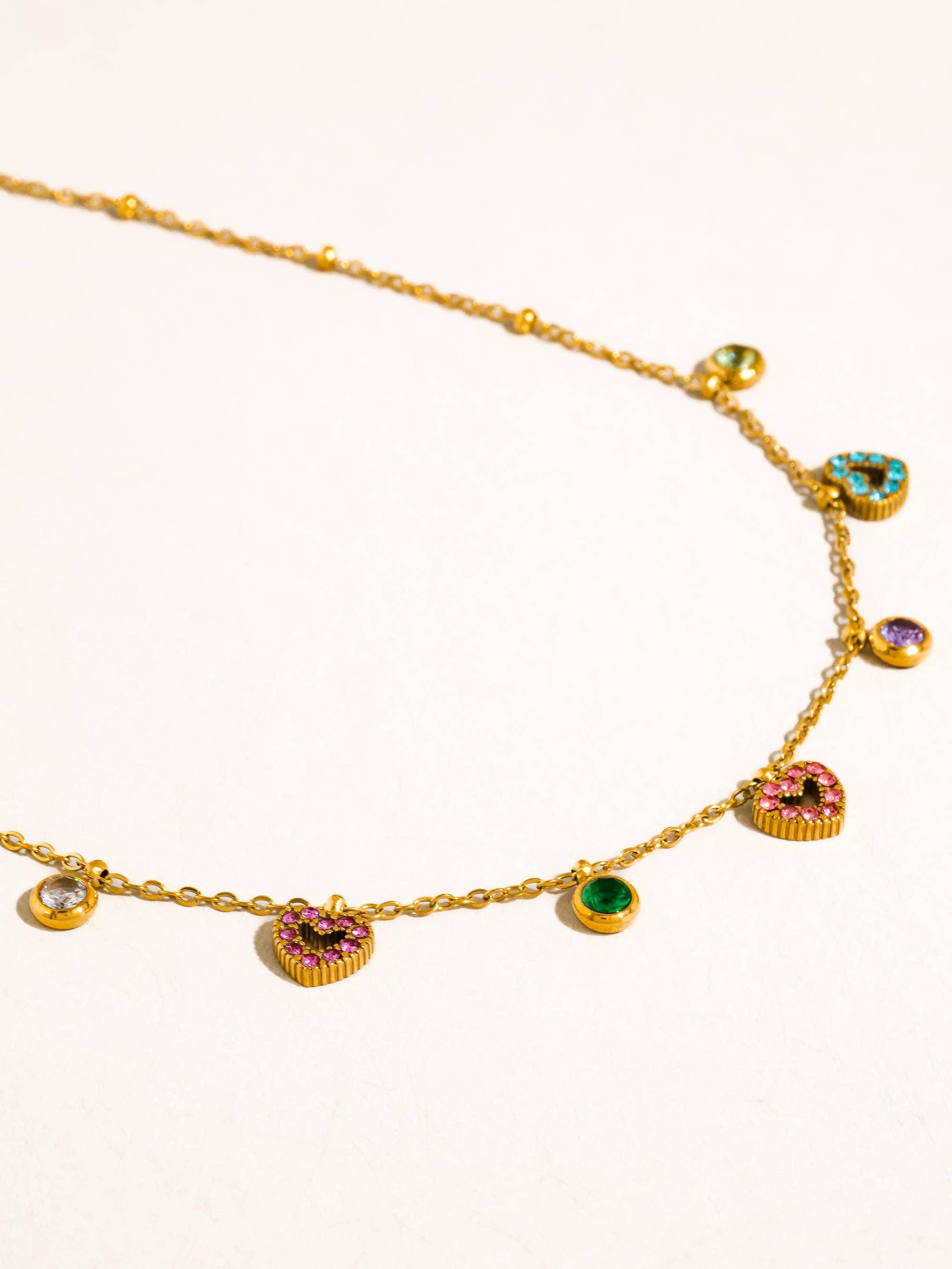 Flânerie Genoa 18K Gold Non-Tarnish CZ Heart Charm Necklace