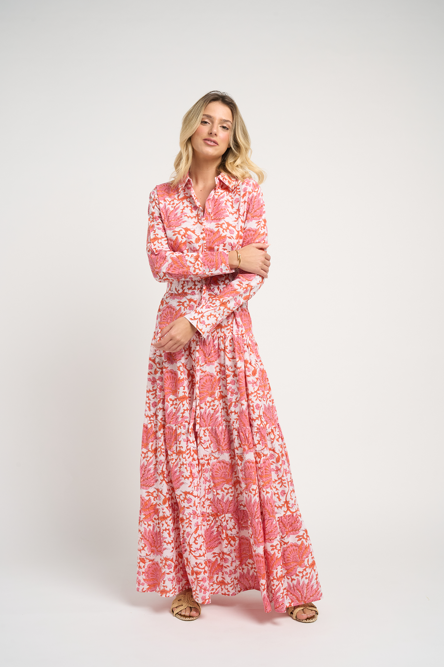 Guadalupe Design Meredith Floral Dress Coral