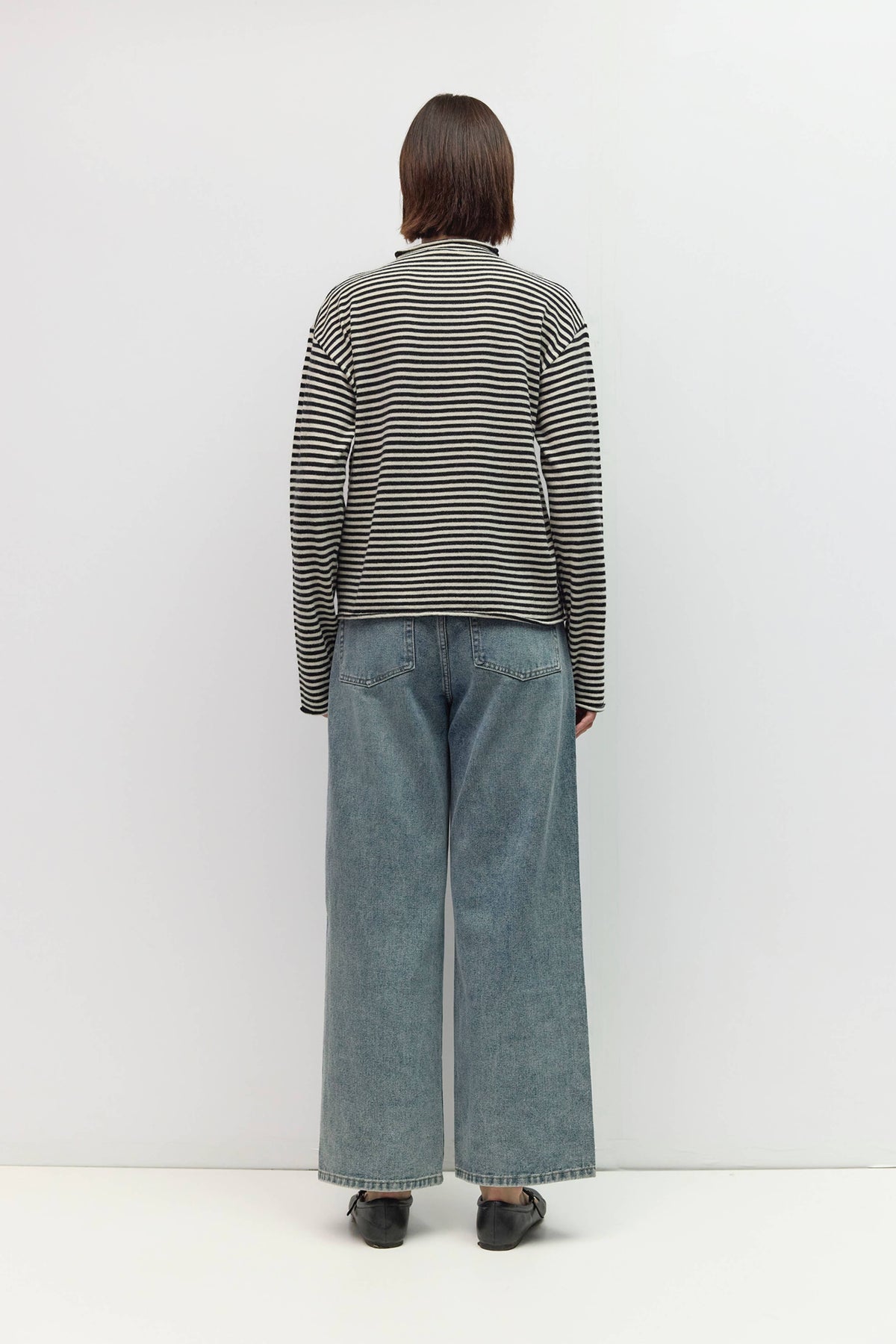 All Row The Cierra Sweater | Striped Mockneck Sweater