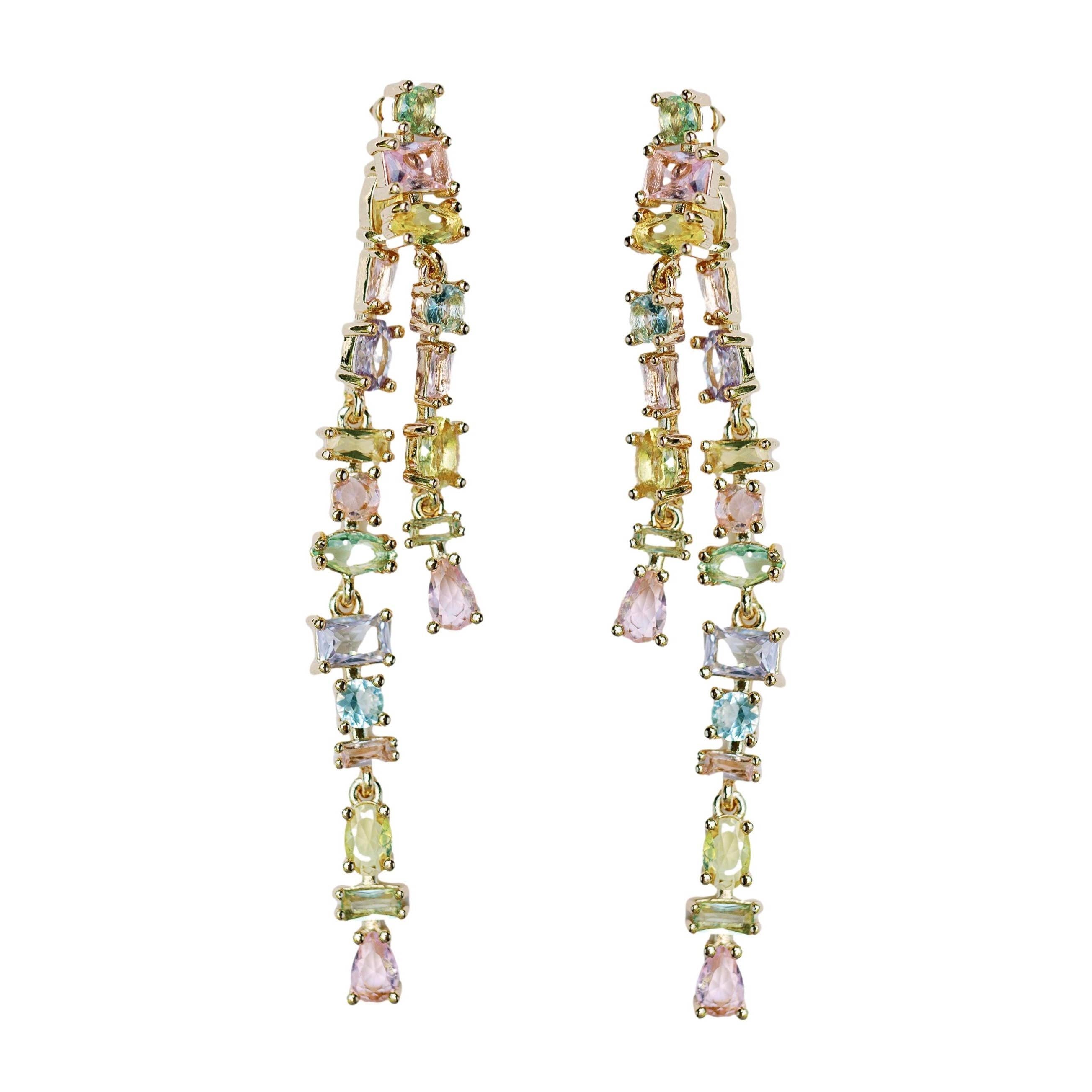 St. Armands Pastel Crystal Layered Duster Earrings