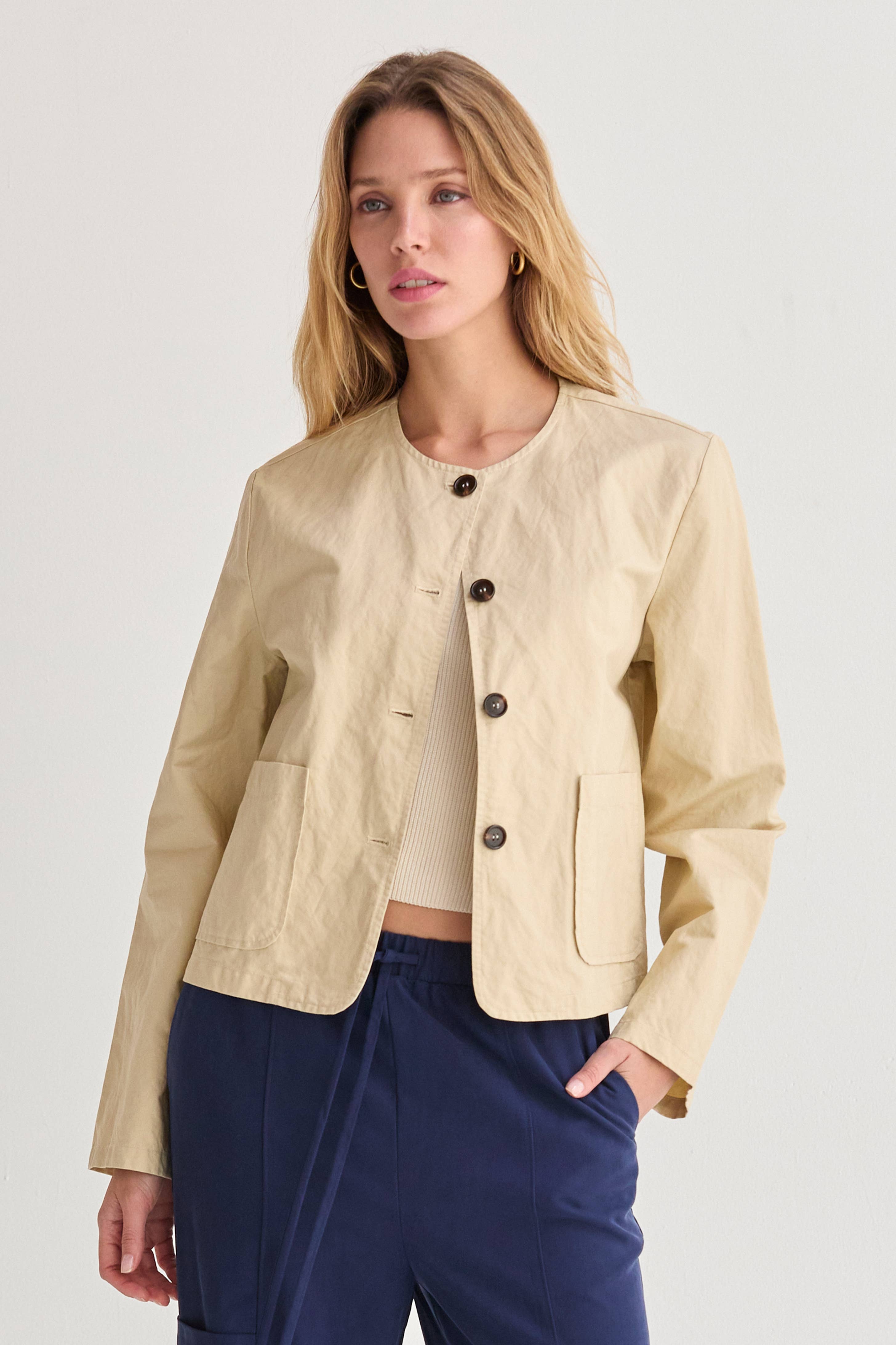 Crescent Myla Crinkled Woven Jacket CJ9629