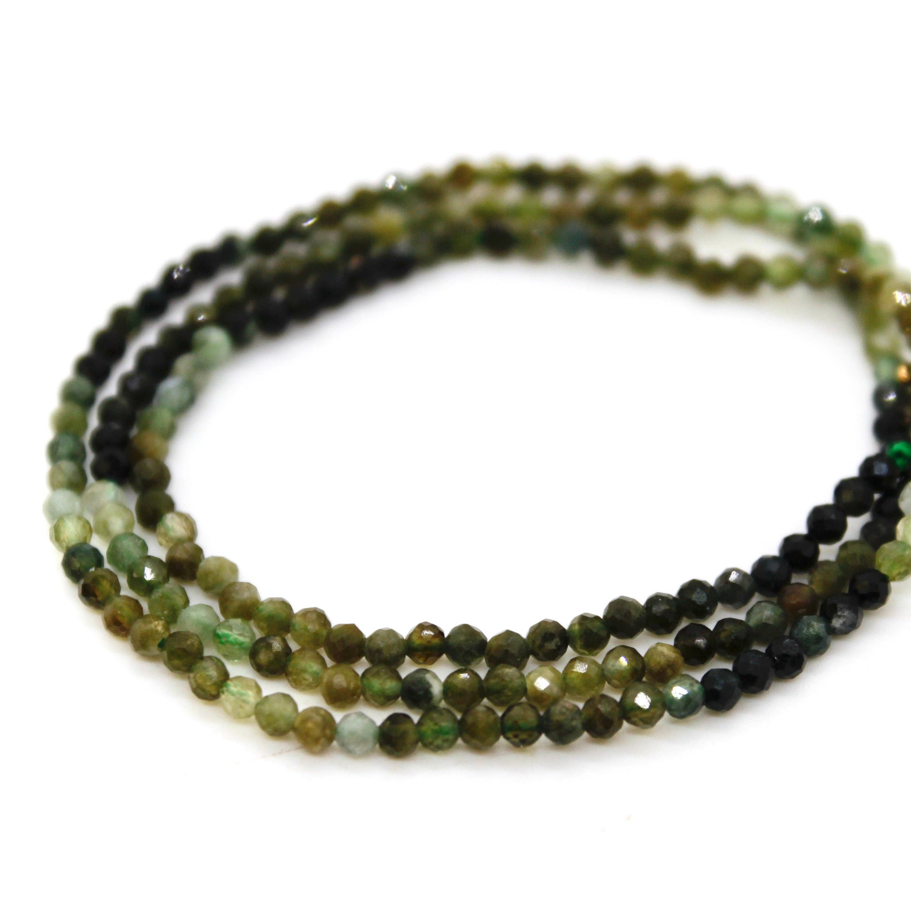 Lizou 16" Moss Gradient Stone Necklace #24