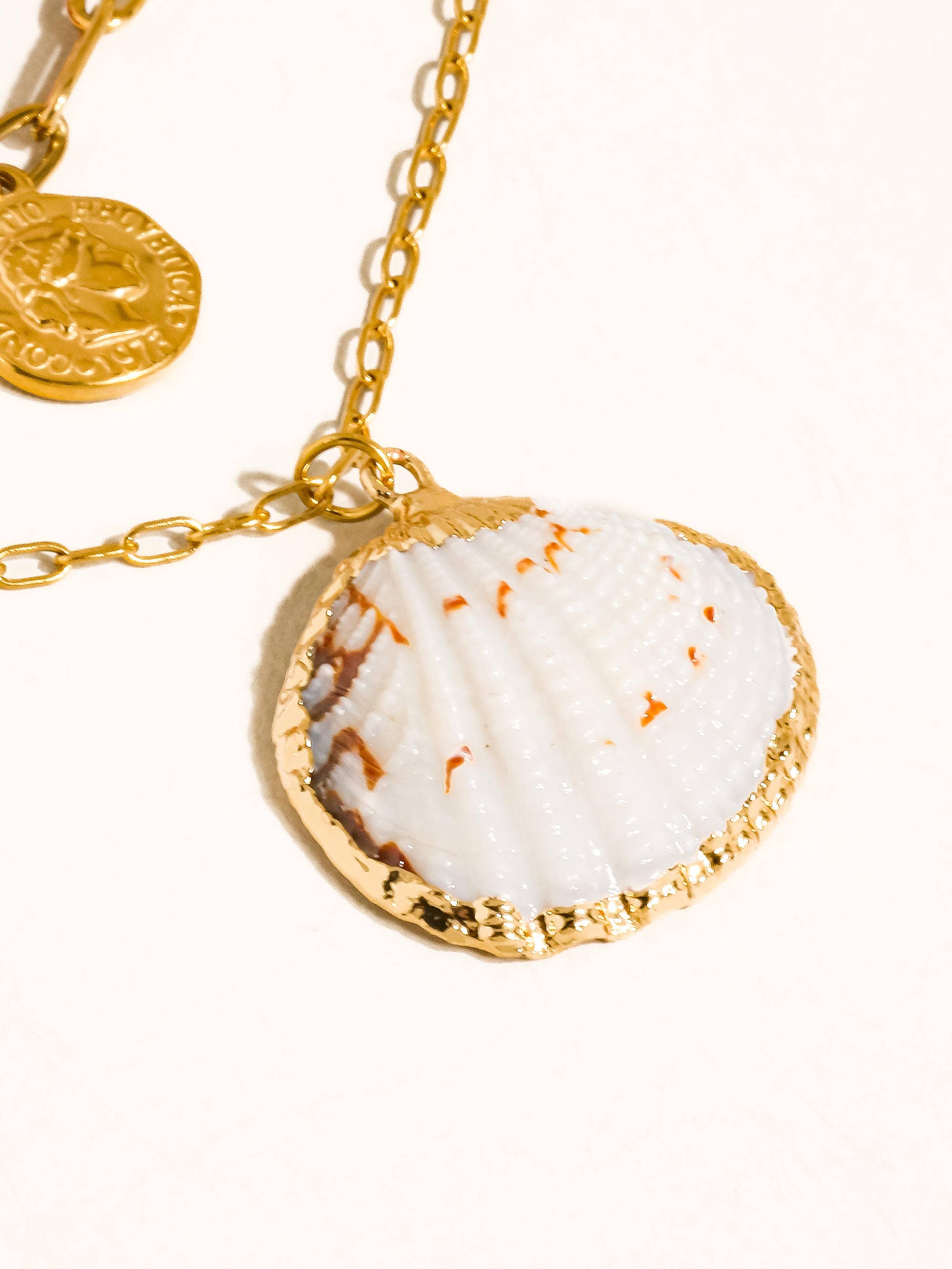 Flânerie Shellee 18K Gold Non-Tarnish Bobho Shell Layered Necklace
