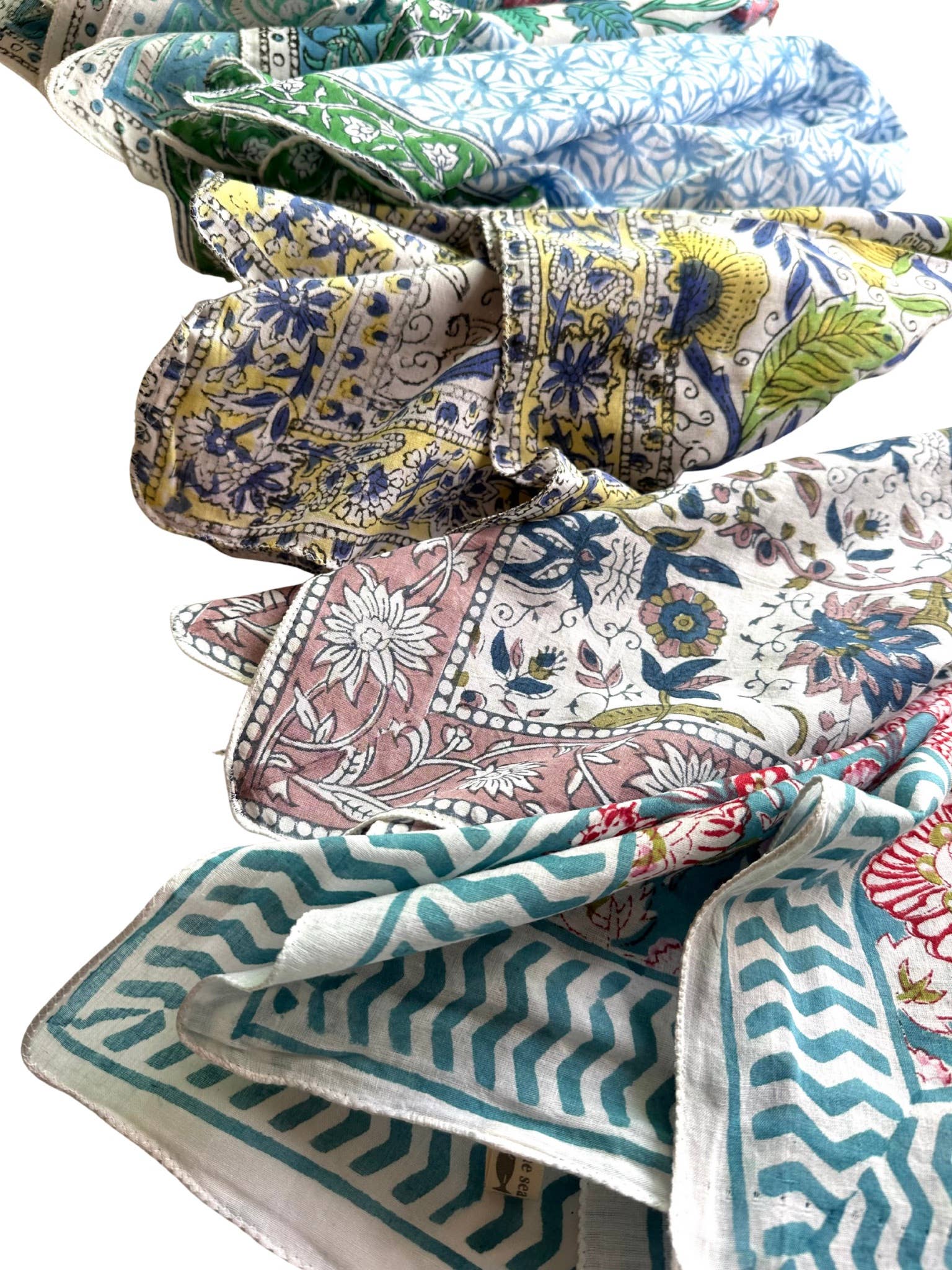 By The Sea Organics Block Print Organic Cotton Bandanas
