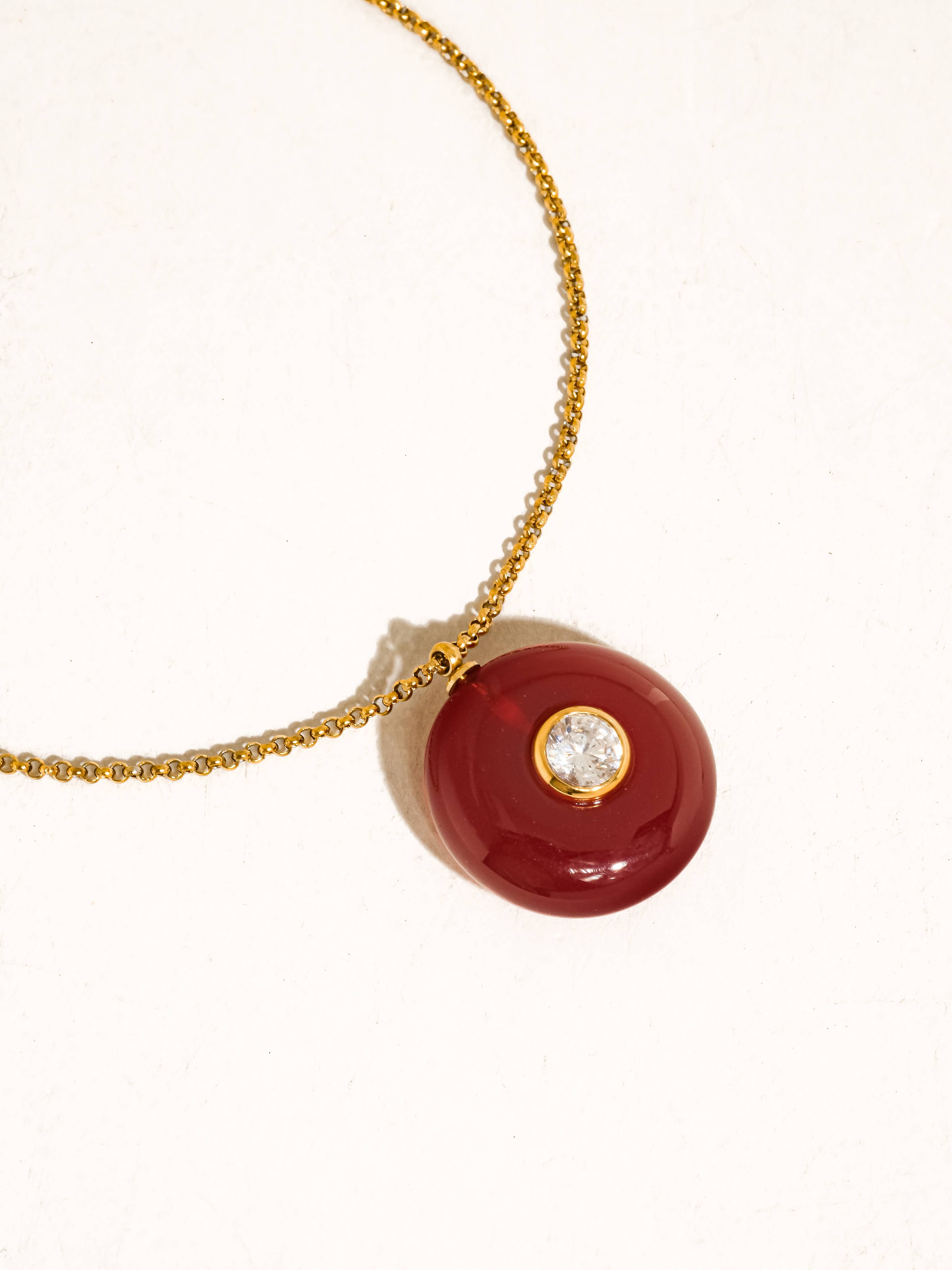 Flânerie Attica 18K Gold Stone CZ Necklace