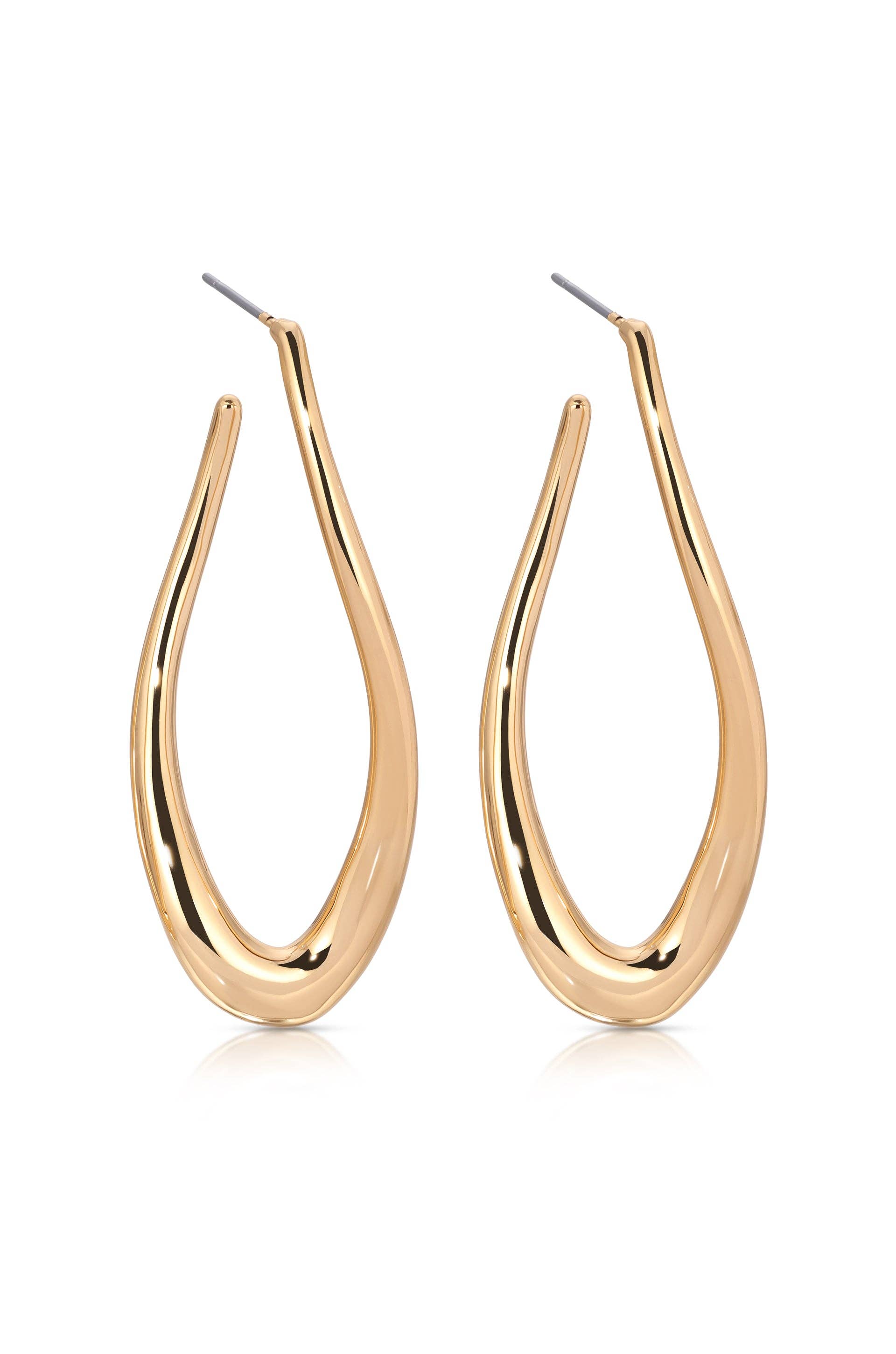 Ettika Oblong Abstract Hoop Earring in Gold