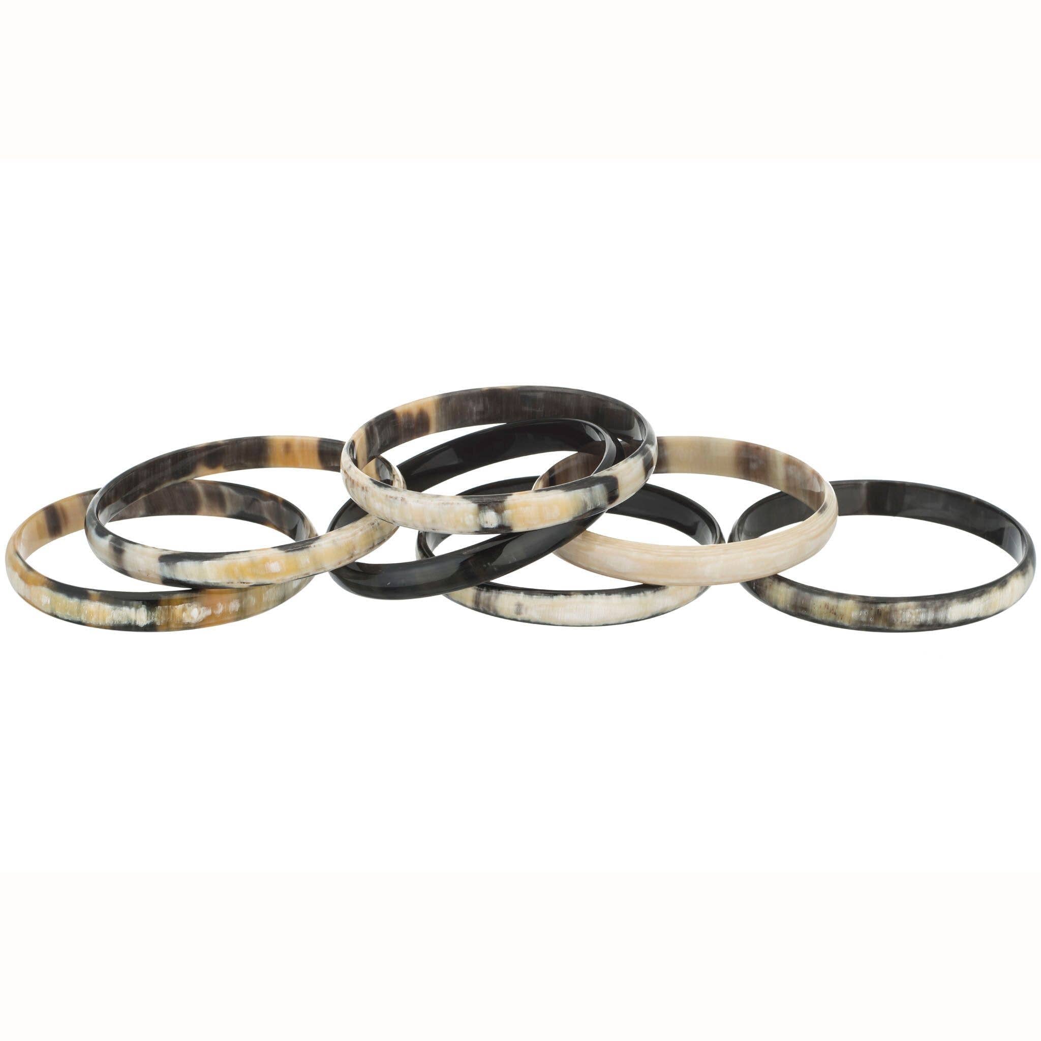 VIVO Dark Natural Horn Bangle Set CTB072