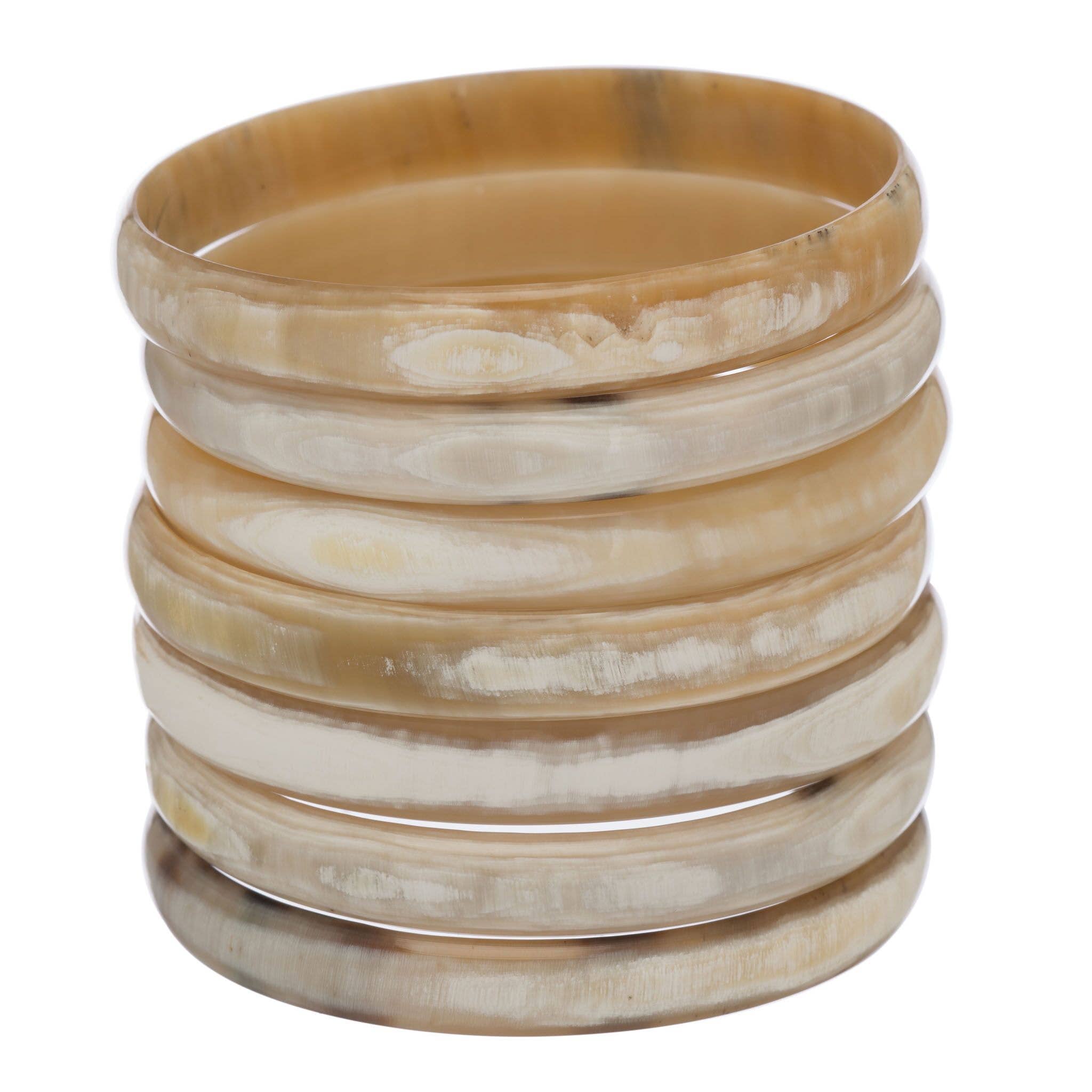 VIVO Dark Natural Horn Bangle Set CTB072