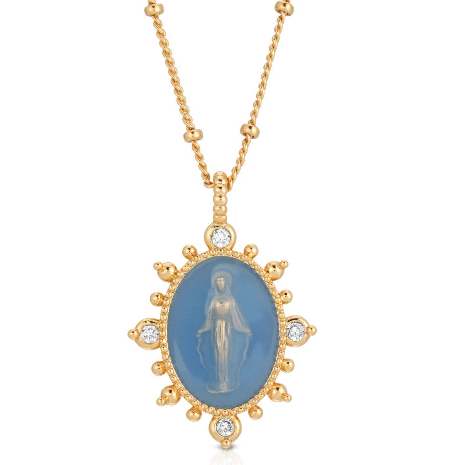Joy Dravecky Lady Lourdes Pendant - French Blue