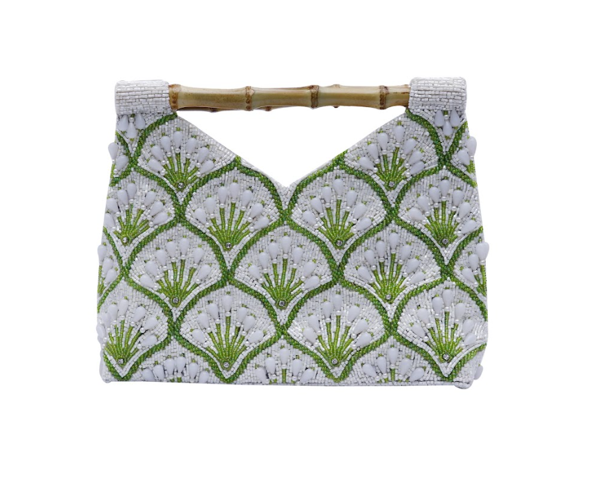 Tiana NY Reef Bamboo Cutout Bag in Ivory/Lime/Multi BH-739