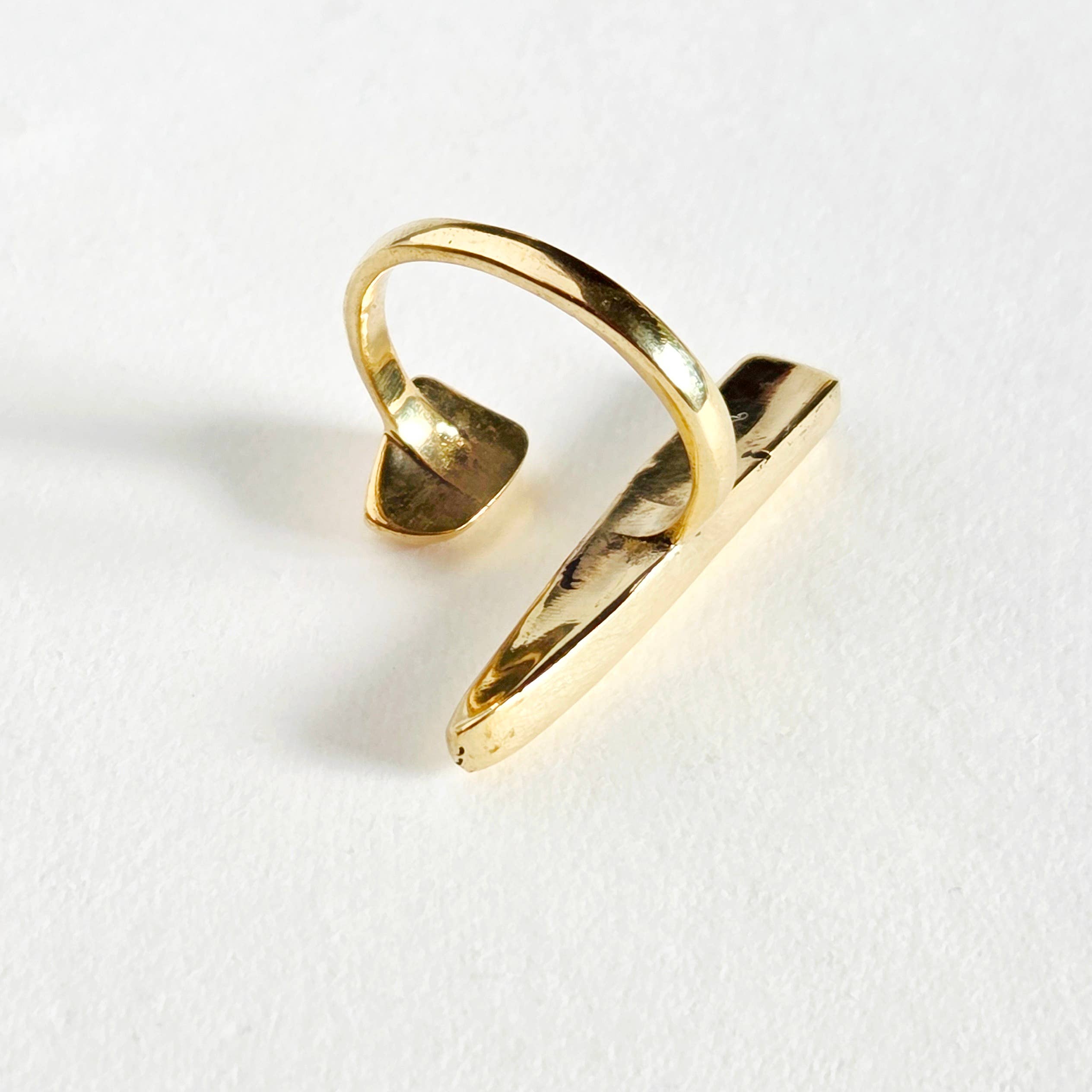 Bisjoux Brass Asymmetrical Molten Peak Ring