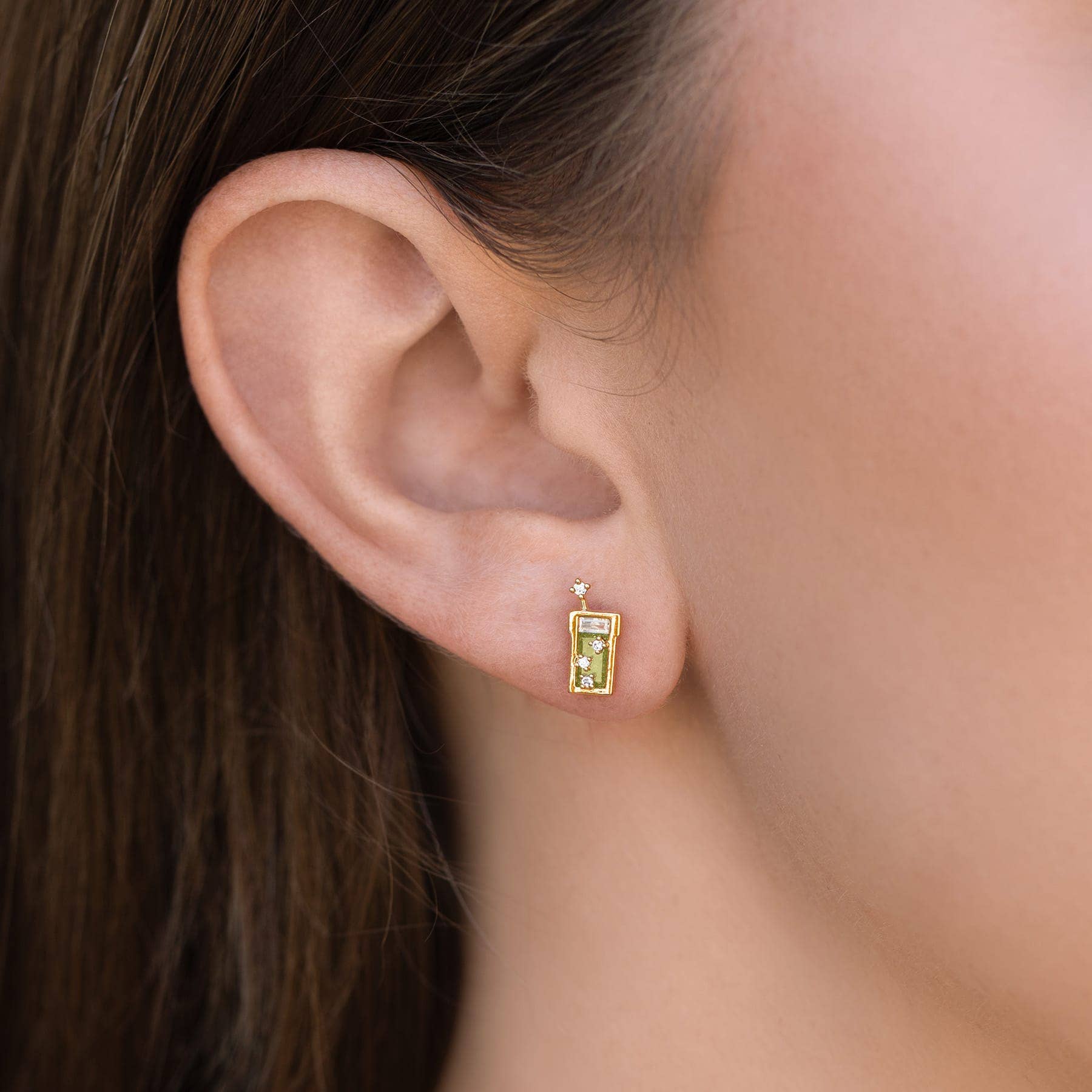 Girls Crew Matcha Studs