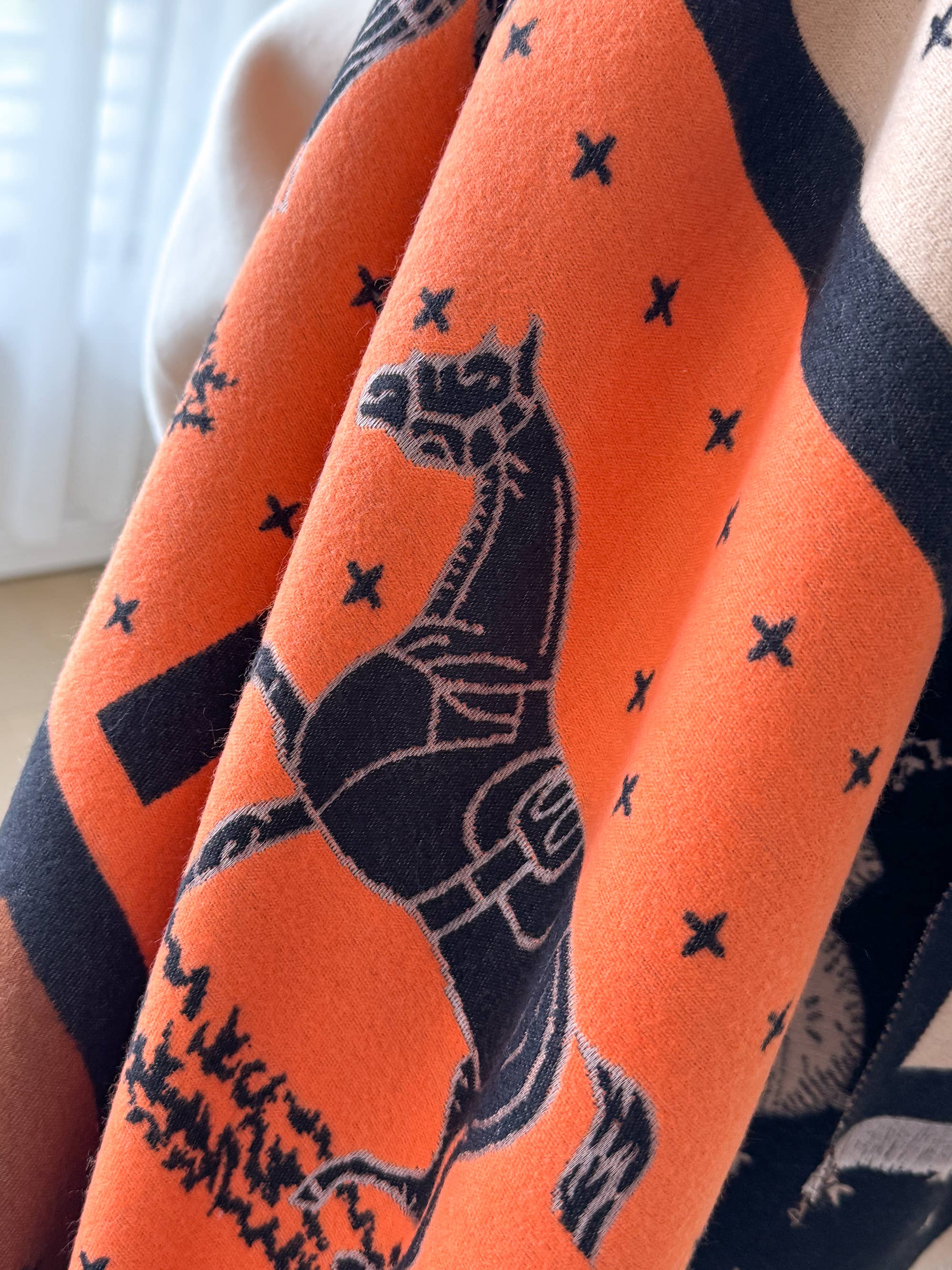 Winding River Orange / Black Horse Show Reversible Wrap