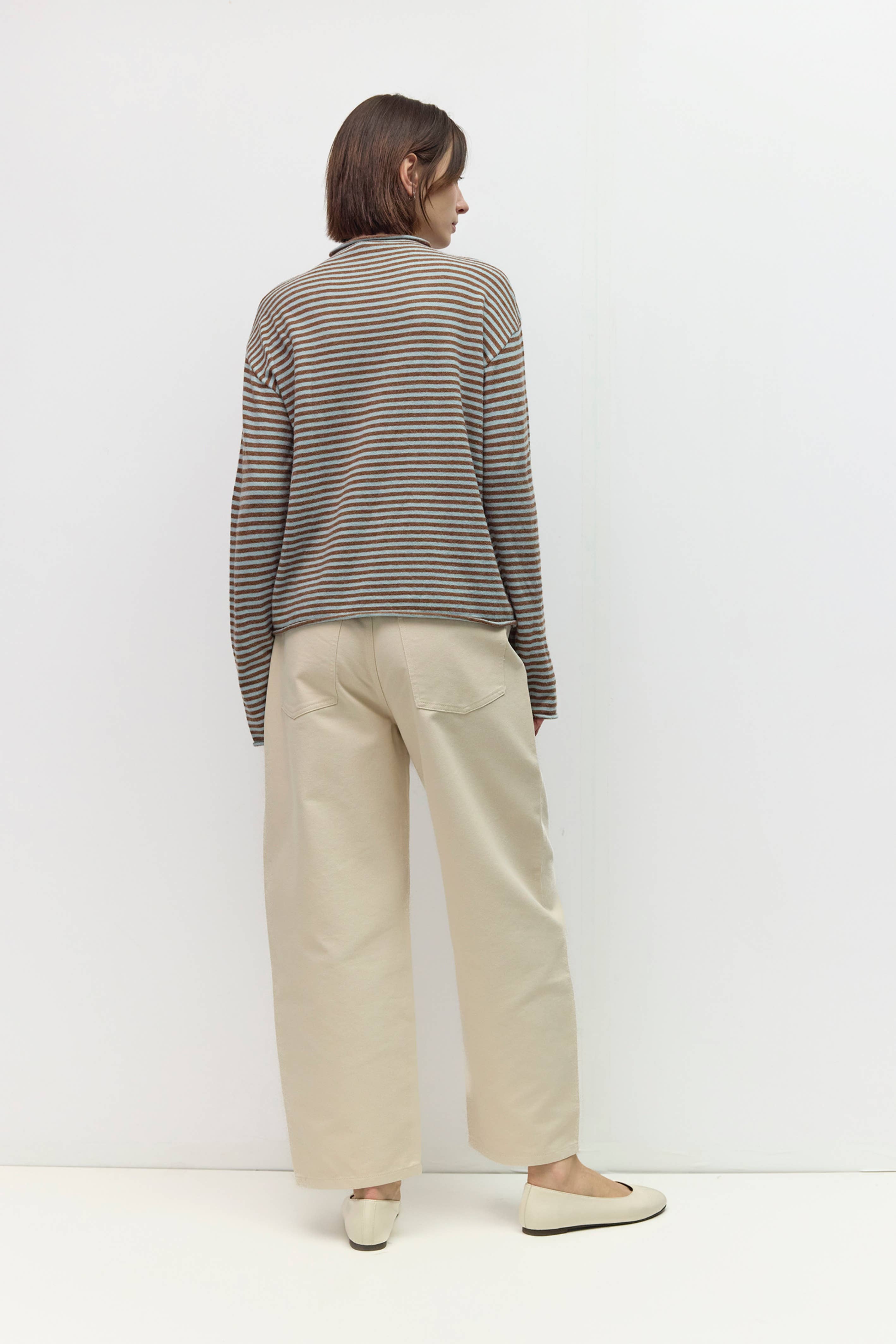 All Row The Cierra Sweater | Striped Mockneck Sweater