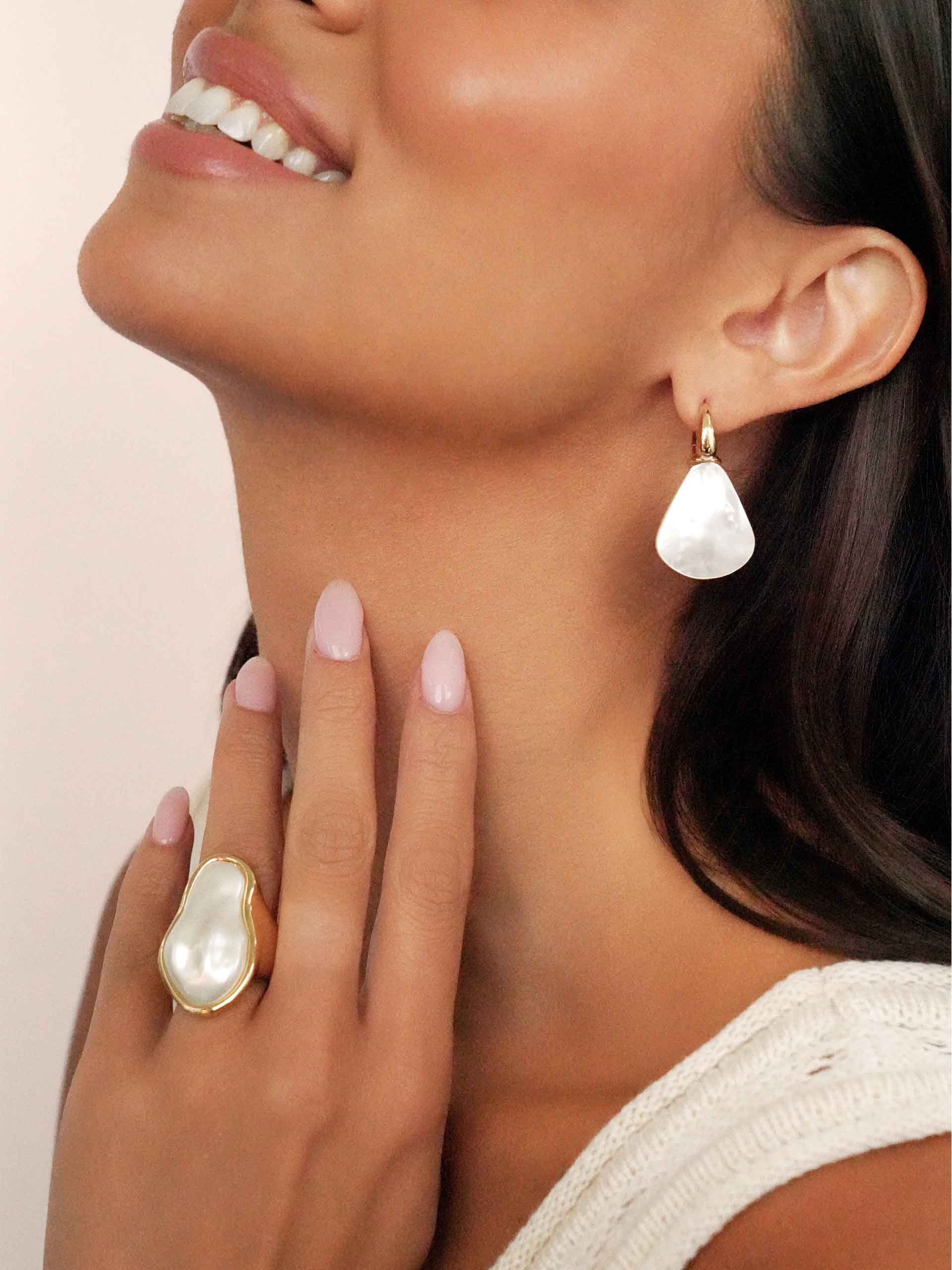 Ettika Sun-Kissed Pearl Earrings