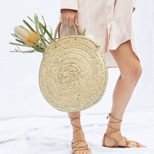 French Market Beach Straw Bag Moroccan Basket #9