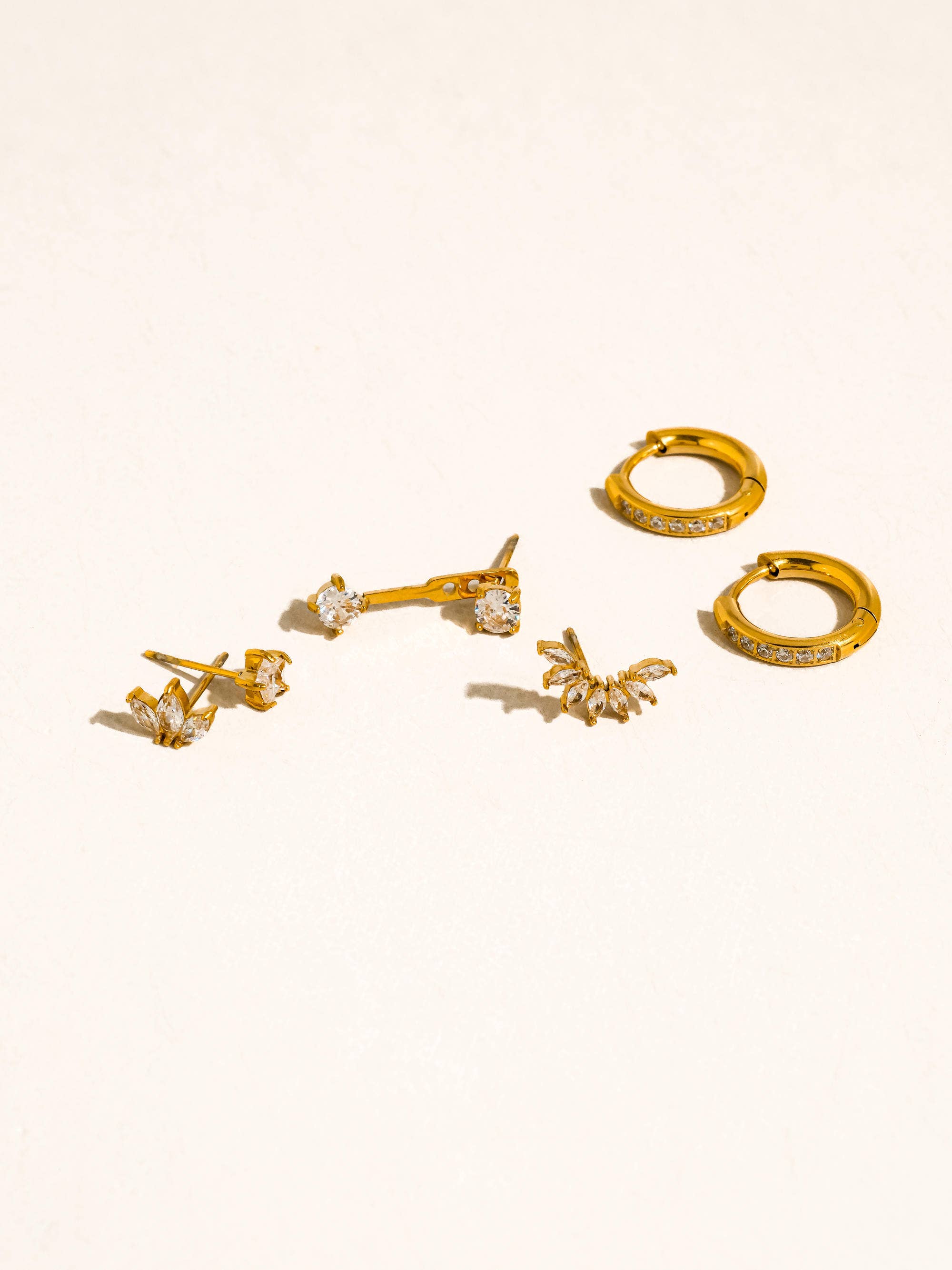 Flânerie Novaé 18K Gold CZ Mix Earring Set
