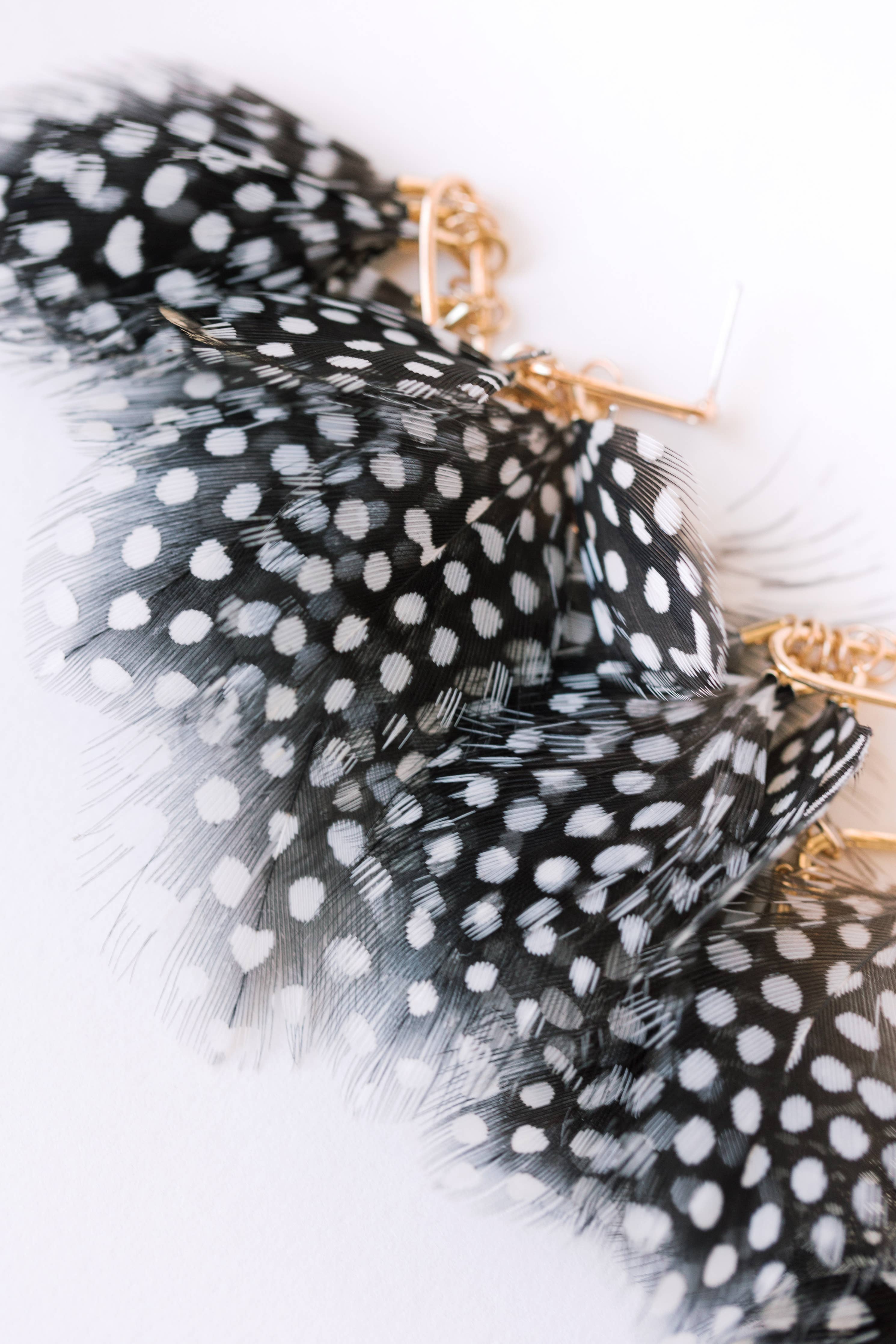 St. Armands Designs of Sarasota Spotted Feather Fall Statement Tassel Earrings SAD164