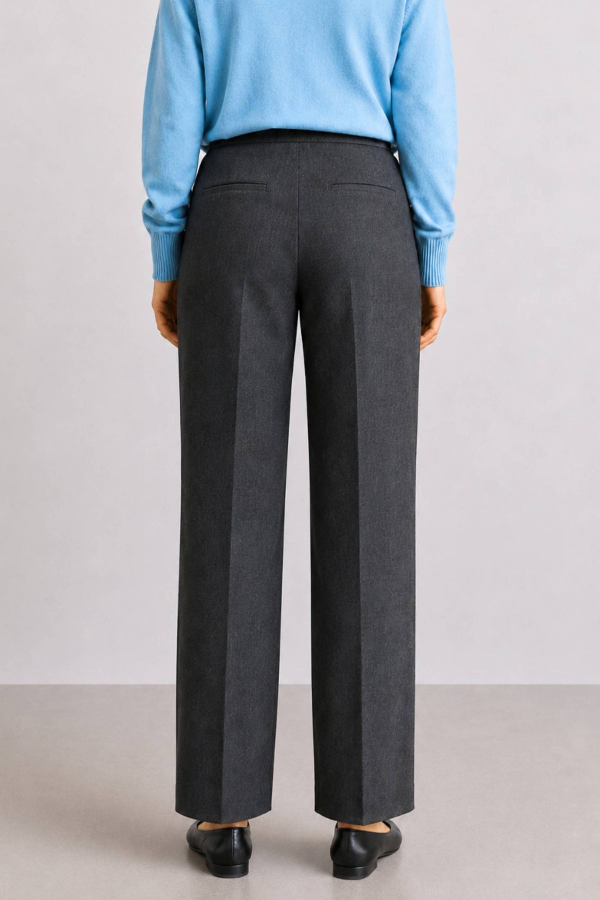 Elle Grey Tailored Knit Straight Pant 5386EPC