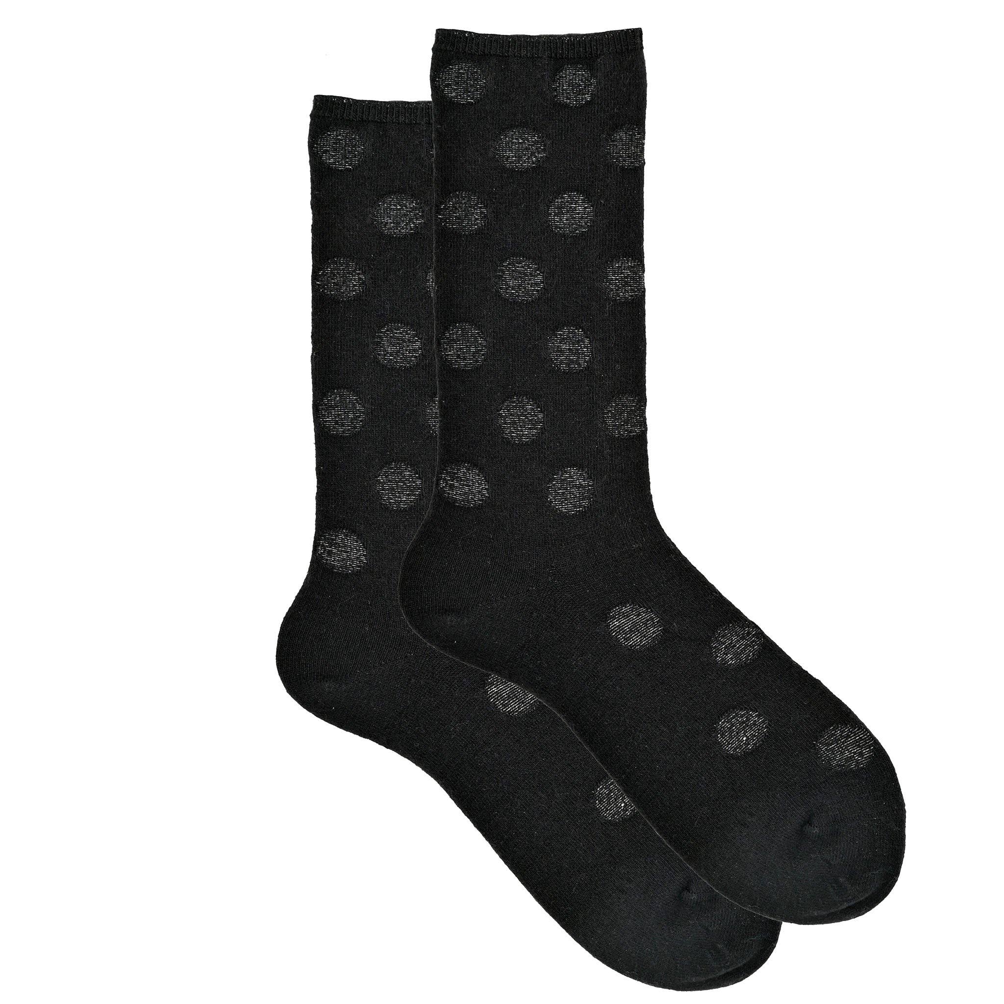 iLux Condotta Cashmere Silk Reverse Dot Crew Socks 1713