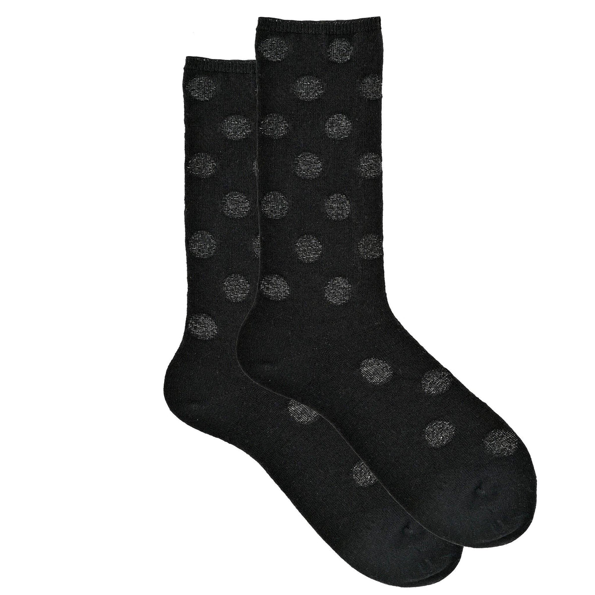 Ilux Condotta Cashmere Silk Reverse Dot Crew
