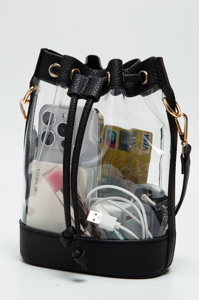 Catherine's Game Day Clear Crossbody Stadium Bucket Bag