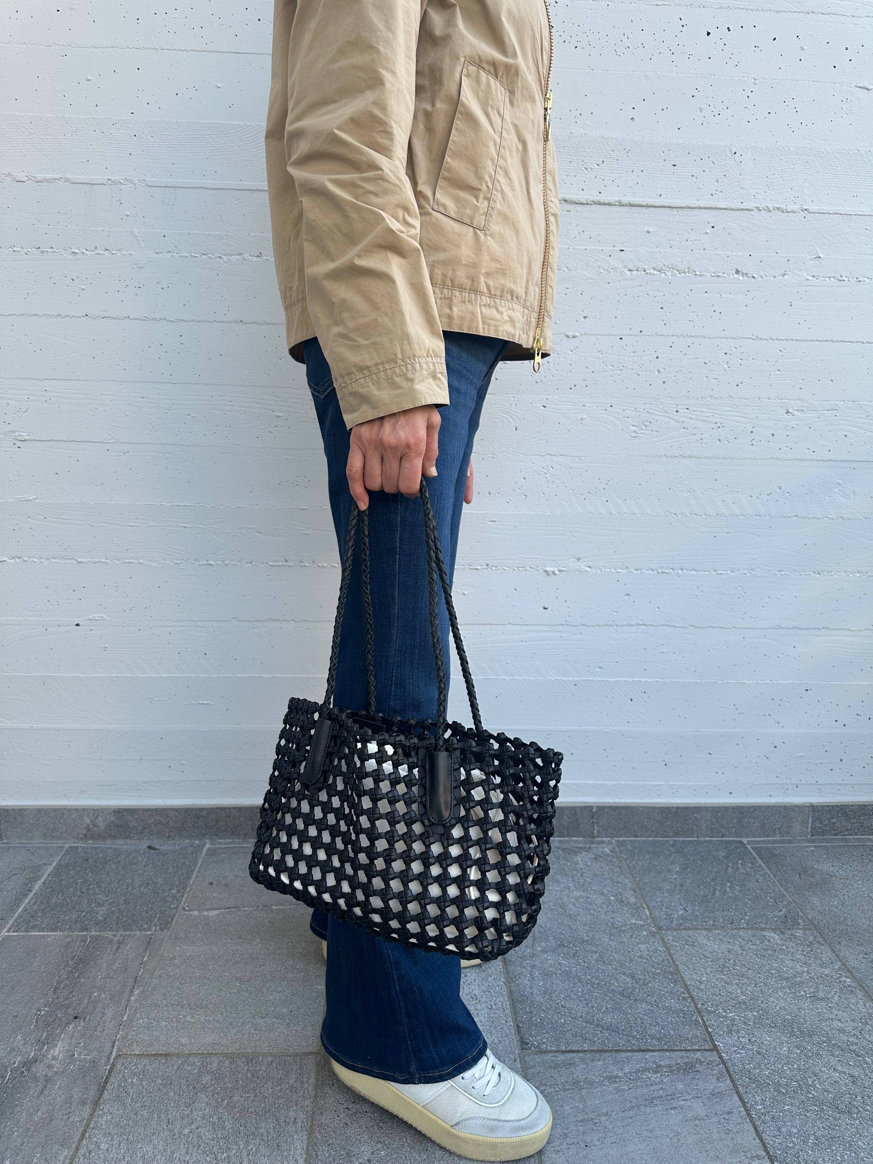 Italian Leather Collection Nicole Handwoven Tote